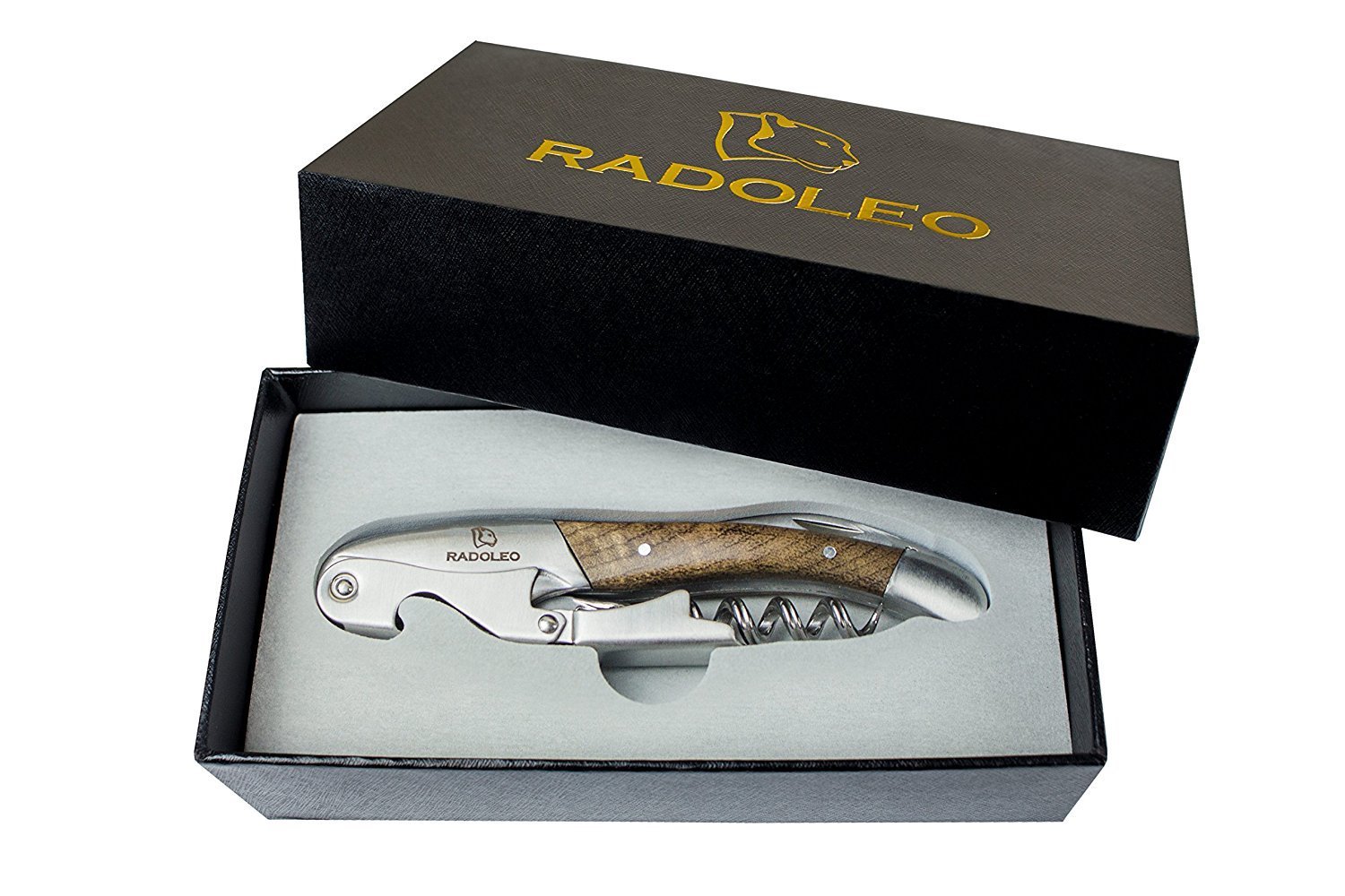 RADOLEO® Kellnermesser PADAUK - Korkenzieher & Weinöffner