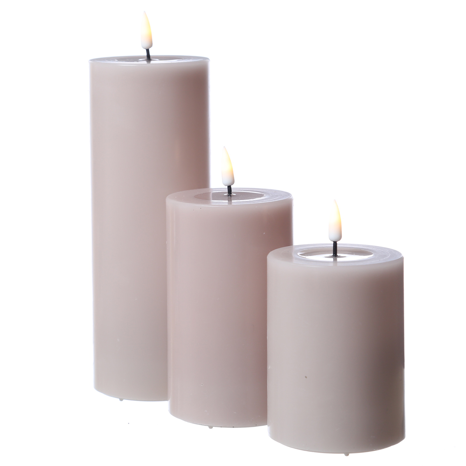 LED Stumpenkerze MIA - Echtwachs - realistische 3D Flamme - H: 10cm - D: 7,5cm - altrosa LED Stumpenkerze MIA - Echtwachs - realistische 3D Flamme - H: 10cm - D: 7,5cm - altrosa