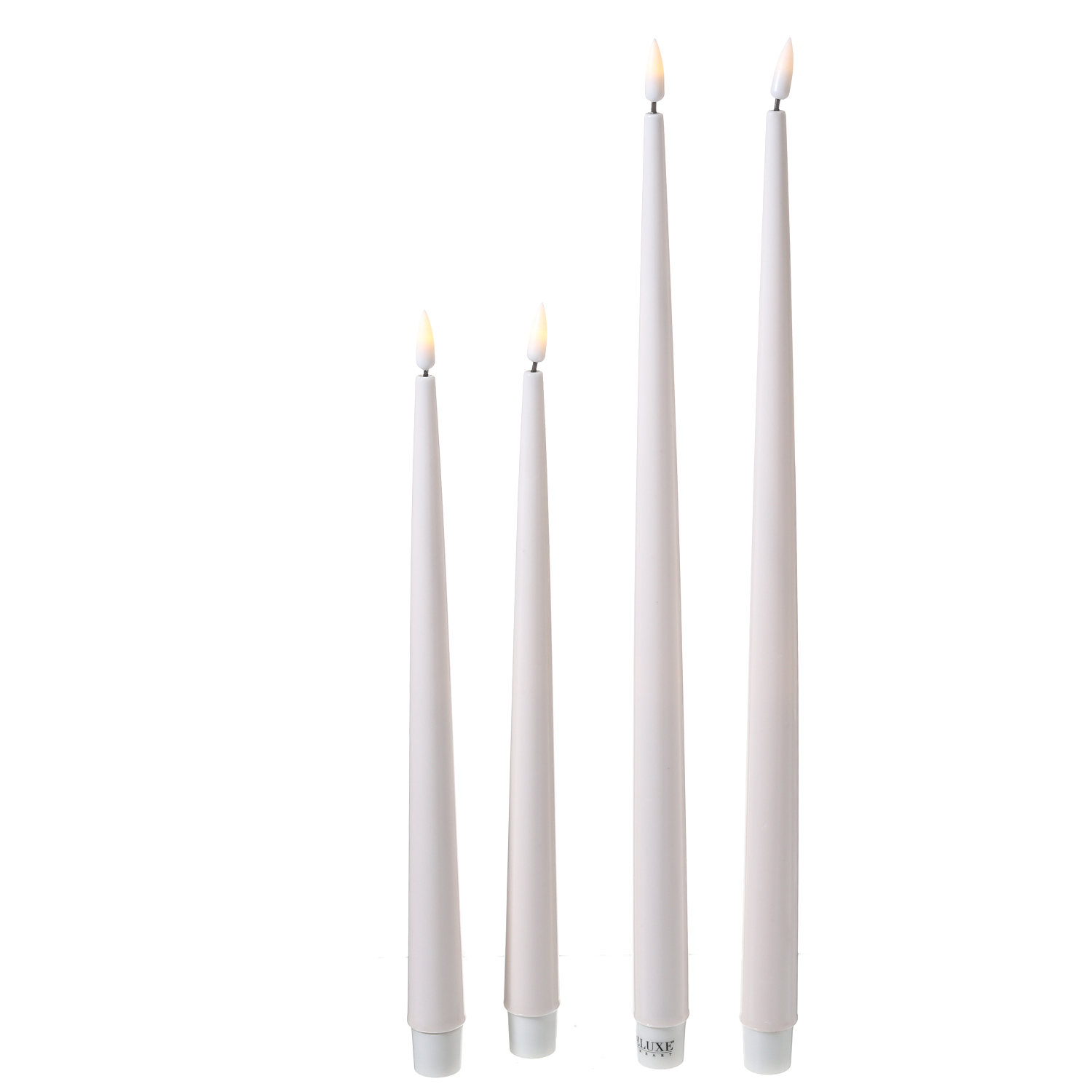 LED Stabkerzen ELLA - Echtwachs - realistische 3D Flamme - H: 38cm - creme - 2 Stück LED Stabkerzen ELLA - Echtwachs - realistische 3D Flamme - H: 38cm - creme - 2 Stück
