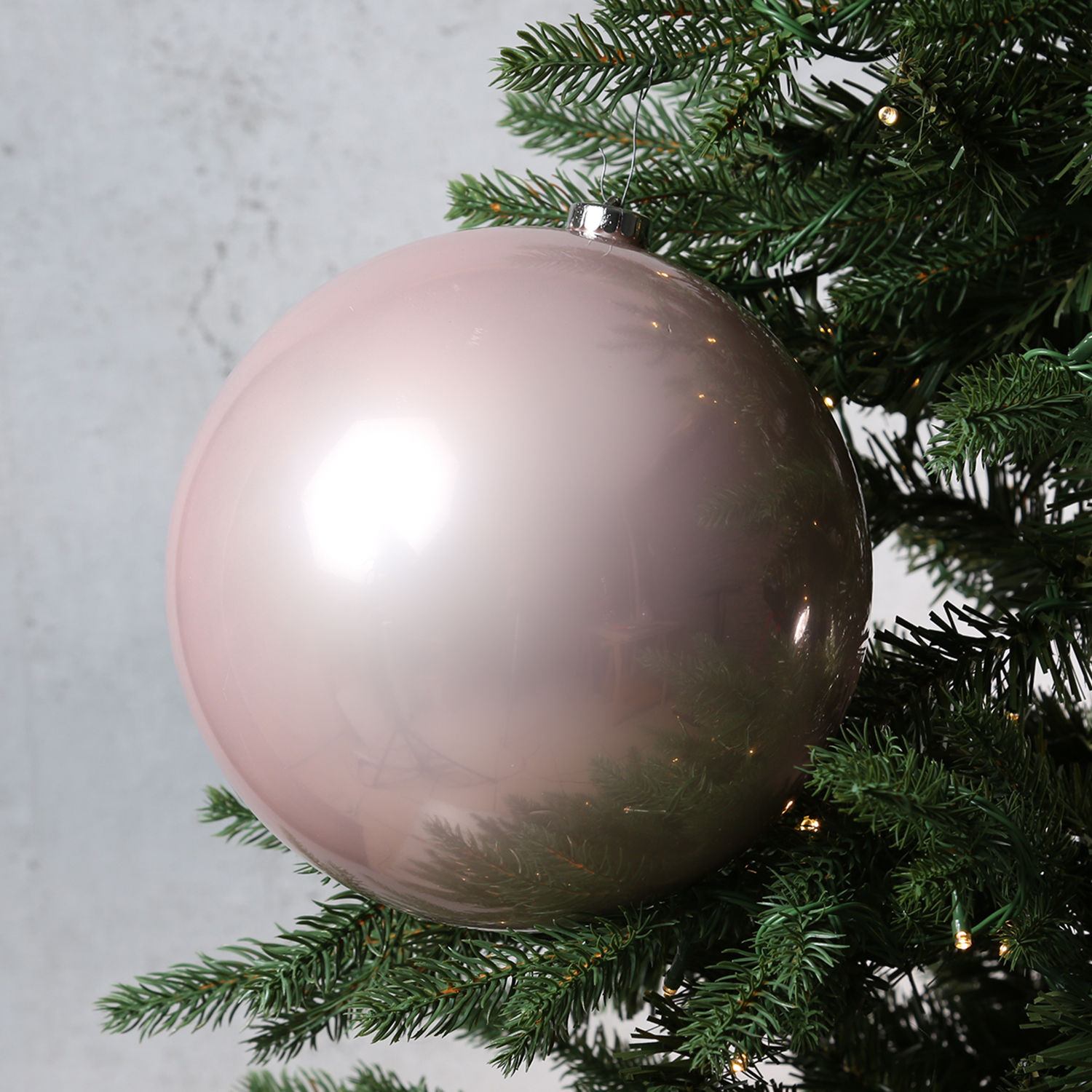 Christbaumkugel - Weihnachtskugel - bruchfest - D: 20cm - glänzend - puderrosa Christbaumkugel - Weihnachtskugel - bruchfest - D: 20cm - glänzend - puderrosa