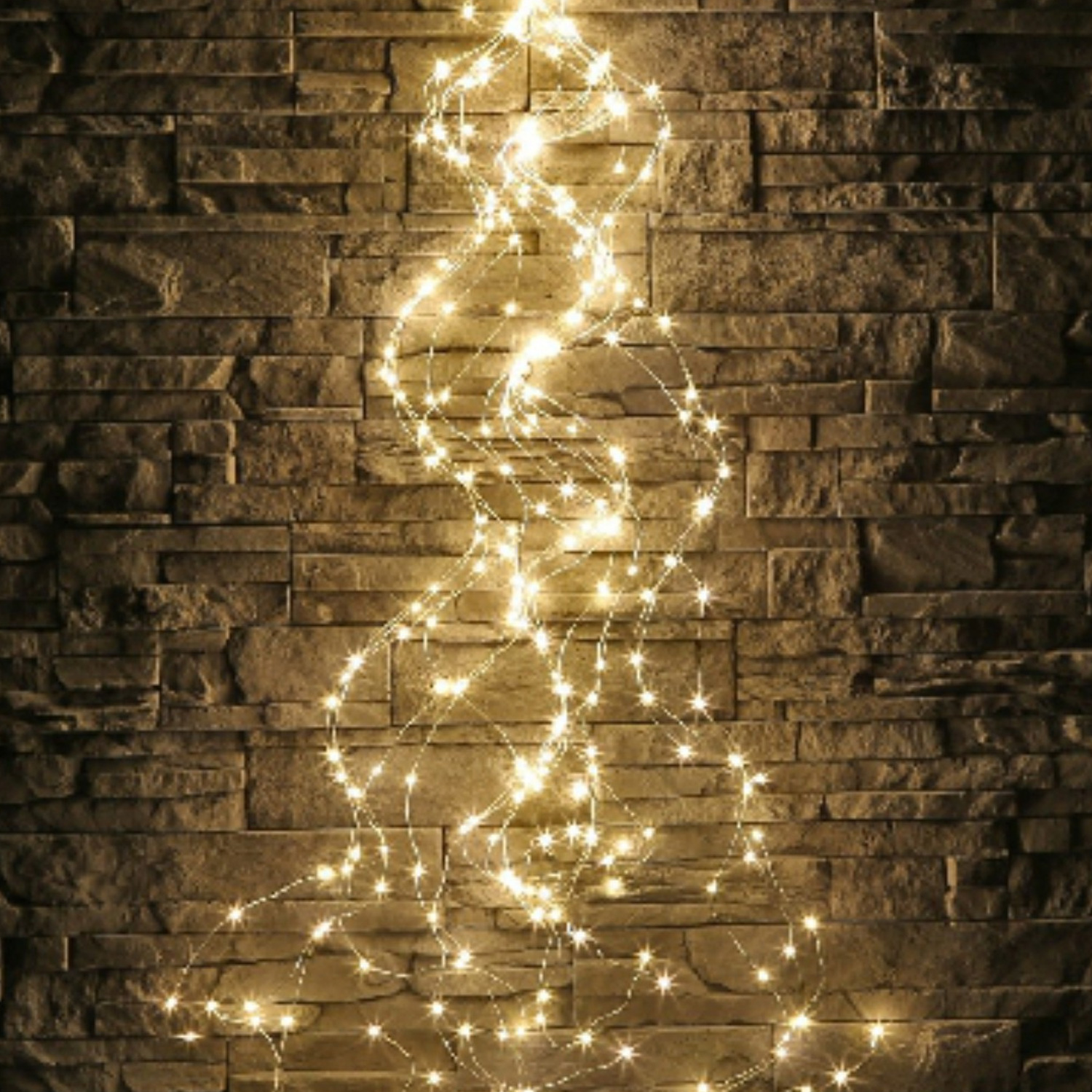 LED Lichterkette STERNE und PERLEN - Lichtbündel - 200 warmweiße LED - 10 Stränge - L: 1,85m - Innen LED Lichterkette STERNE und PERLEN - Lichtbündel - 200 warmweiße LED - 10 Stränge - L: 1,85m - Innen