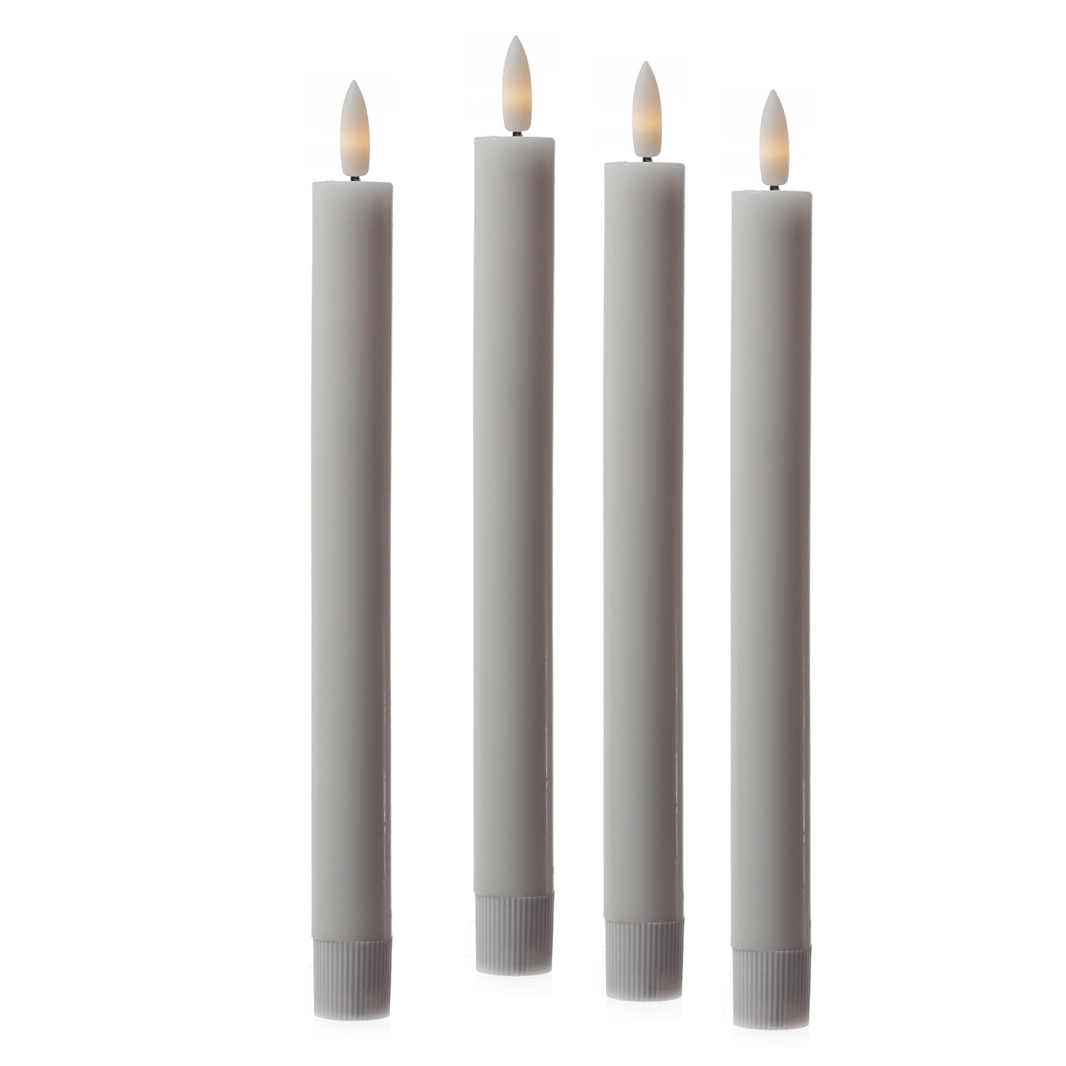 LED Stabkerzen LISA - Echtwachs - mit Ladestation - inkl. Fernbedienung - H: 25cm - weiß - 4er Set LED Stabkerzen LISA - Echtwachs - mit Ladestation - inkl. Fernbedienung - H: 25cm - weiß - 4er Set