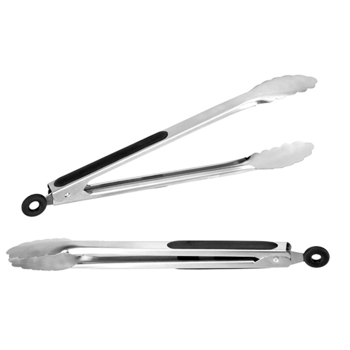 Grillzange 34cm - Edelstahl mit Silikongriff - Verriegelung Grillzange 34cm - Edelstahl mit Silikongriff - Verriegelung