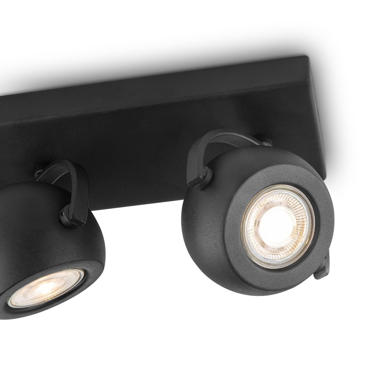 Deckenspot 3fach NOP - Lichtbalken schwarz . 3 x GU10 Leuchtmittel 3000K - dimmbar