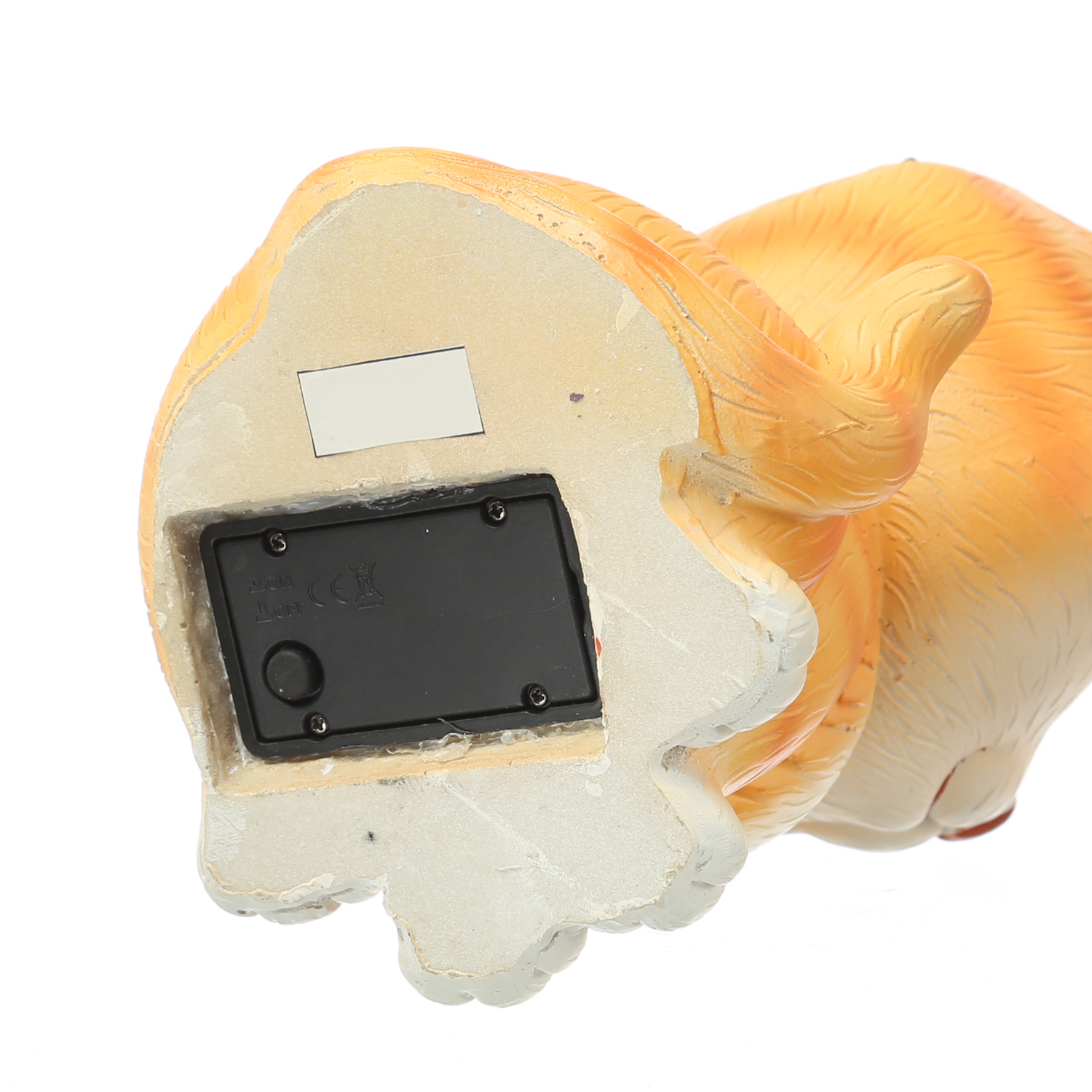 LED Solar Katze mit blizelnden und rollenden Augen - Gartenfigur - H: 22,5cm - Lichtsensor