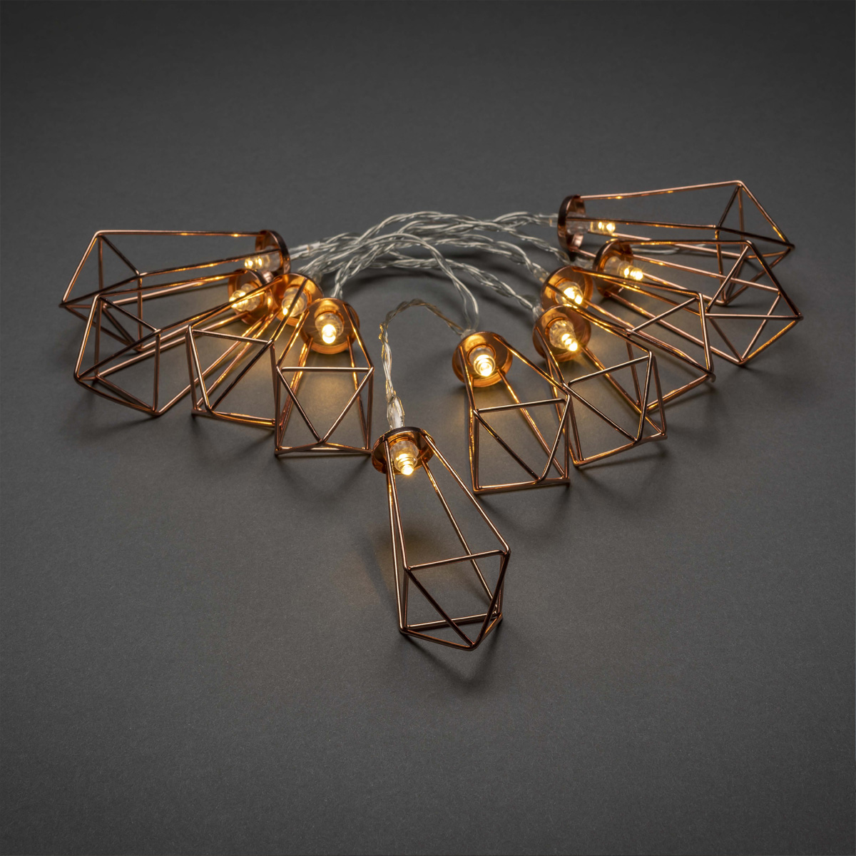 LED Lichterkette RUBIN - 10 warmweiße LED - Batterie - Timer - L: 0,90m - kupferfarben LED Lichterkette RUBIN - 10 warmweiße LED - Batterie - Timer - L: 0,90m - kupferfarben