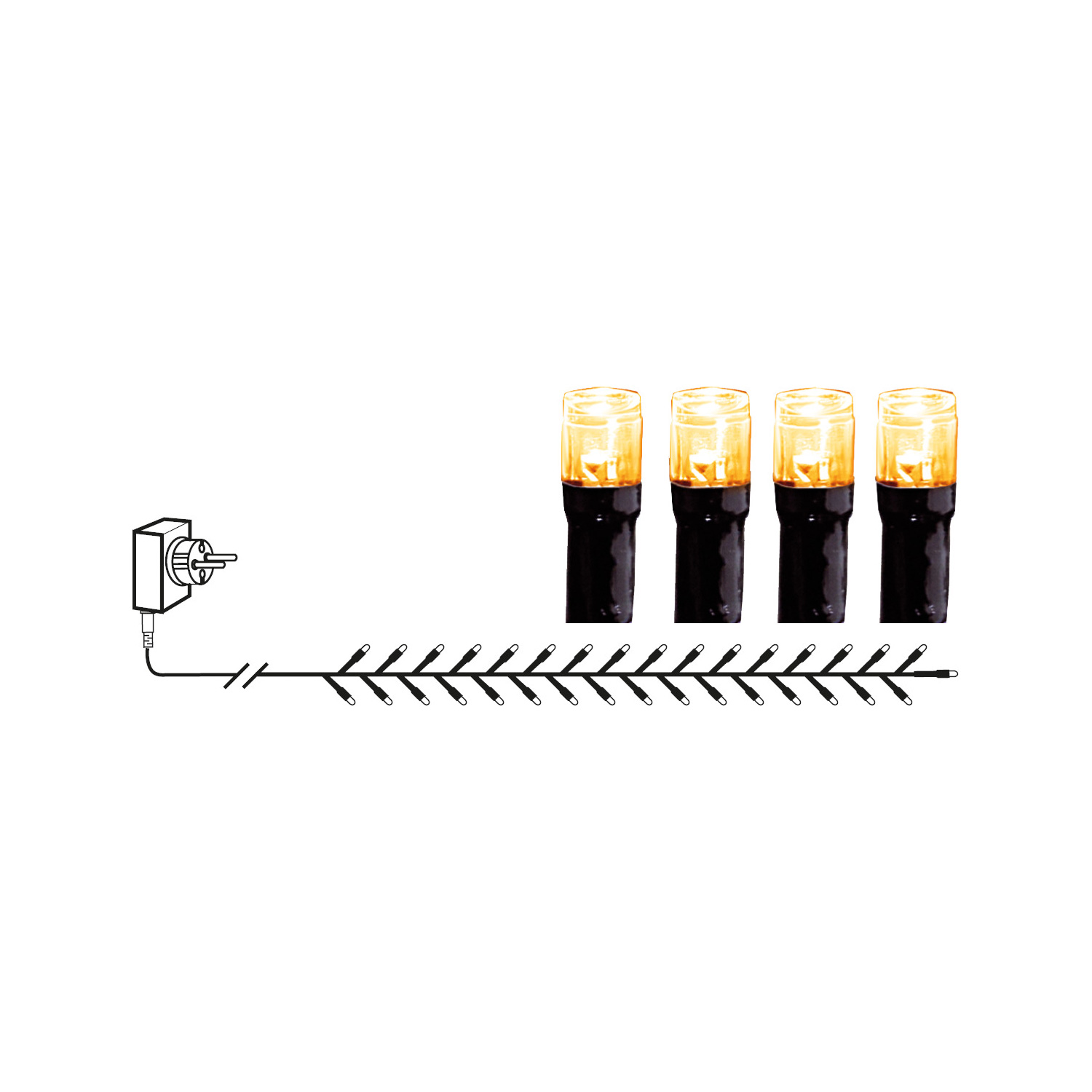 LED Lichterkette - Serie LED - outdoor - 800 ultra warmweiße LED - L: 16m - schwarzes Kabel