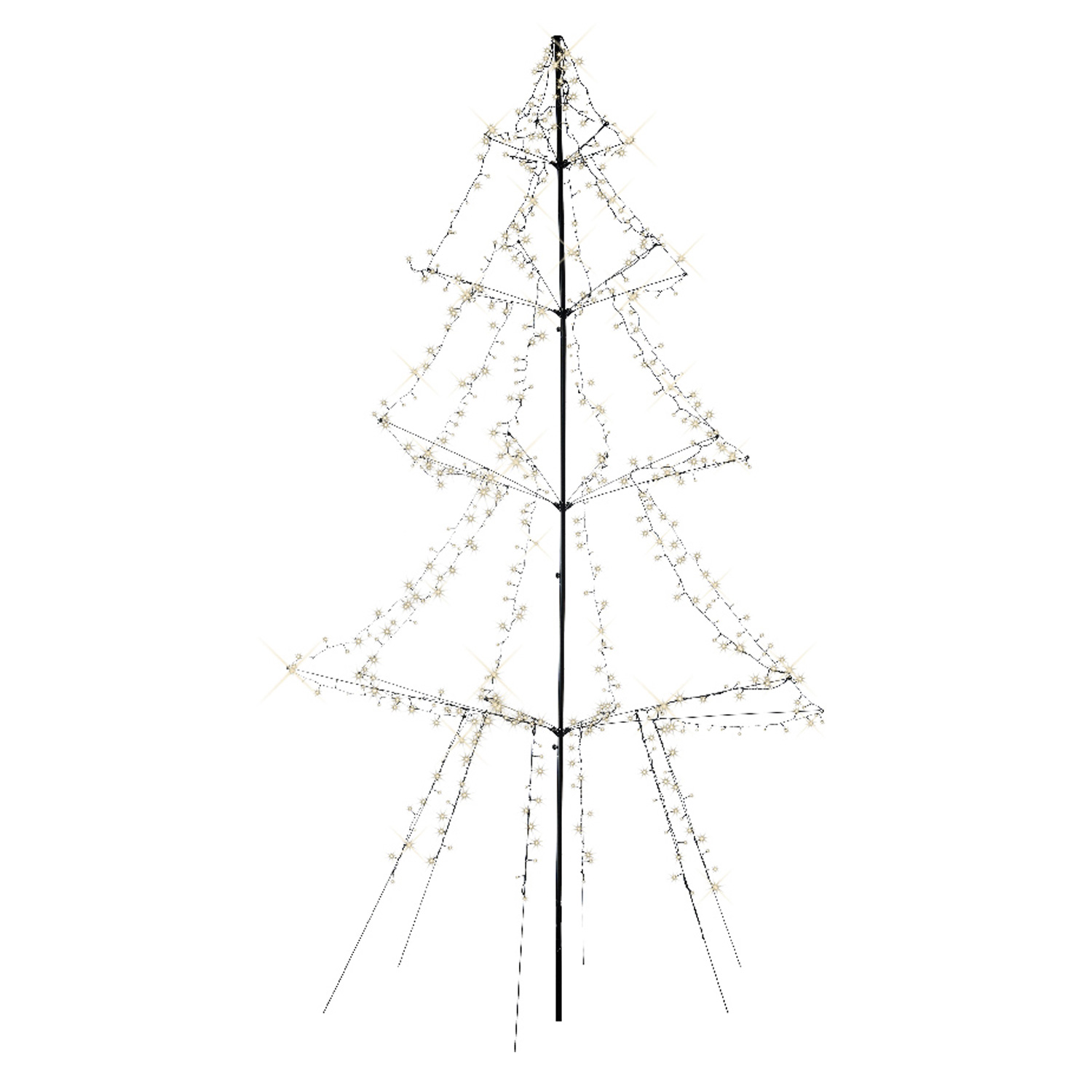 LED Lichterbaum - Outdoor Weihnachtsbaum - 600 funkelnde LED - H: 3m - Timer/8 Funkt. - aufklappbar