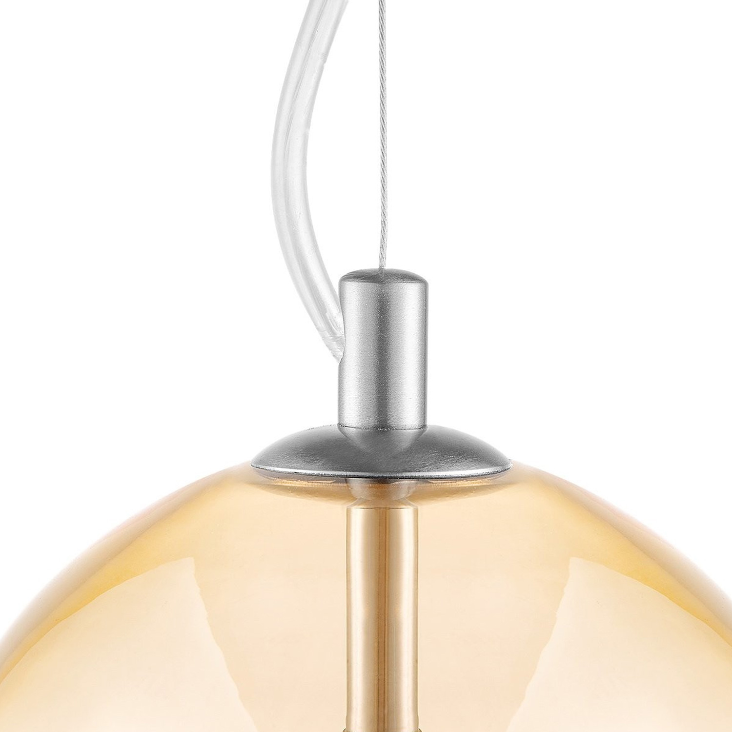 Pendellampe BELLO - 30cm amber Glas - E27 - 45cm hoch - 100cm Kabel