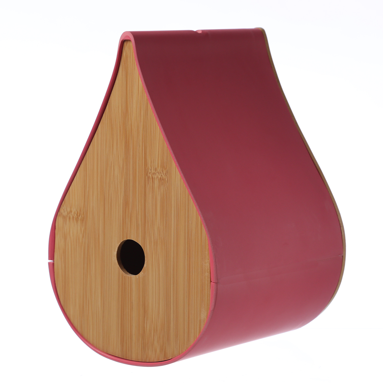 Vogelhaus - Nistkasten - Bambus - mit Aufhänger - H: 27,5cm - L: 18,5cm - pink