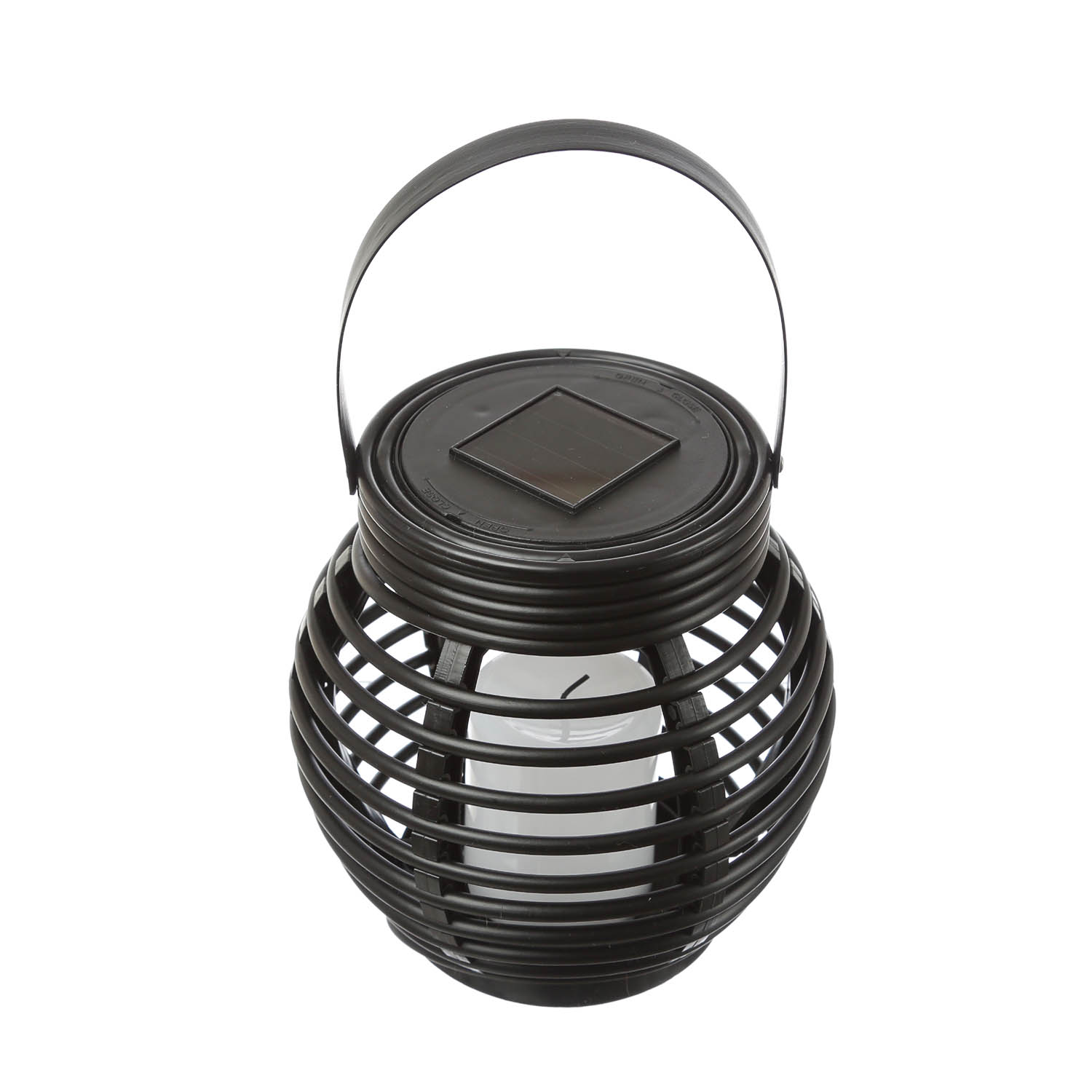 LED Solar Laterne mit LED Kerze - Korboptik - flackernde LED - H: 15cm -Lichtsensor - schwarz LED Solar Laterne mit LED Kerze - Korboptik - flackernde LED - H: 15cm -Lichtsensor - schwarz