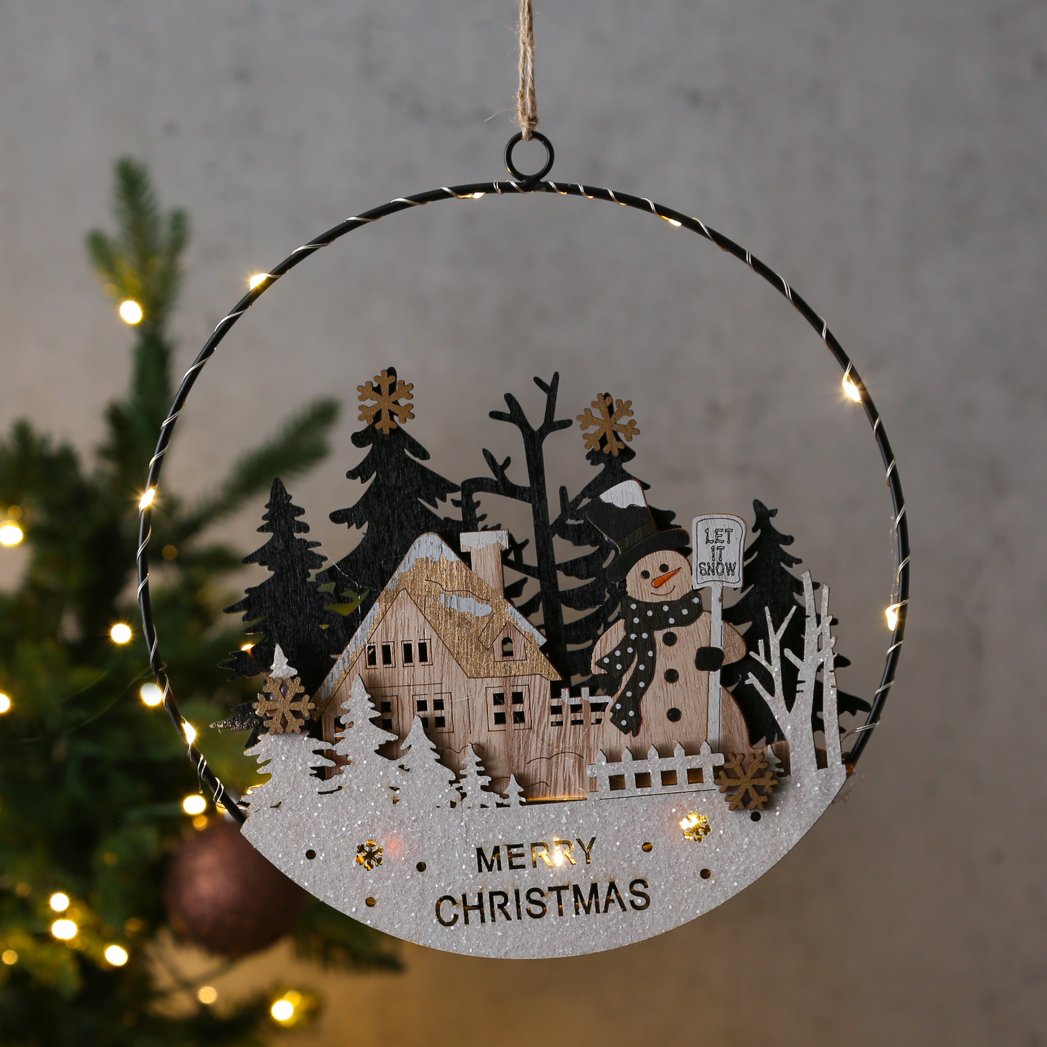 LED Fensterbild SCHNEEMANN - Dekohänger - 10 warmweiße LED - D: 25cm - Batteriebetieb LED Fensterbild SCHNEEMANN - Dekohänger - 10 warmweiße LED - D: 25cm - Batteriebetieb
