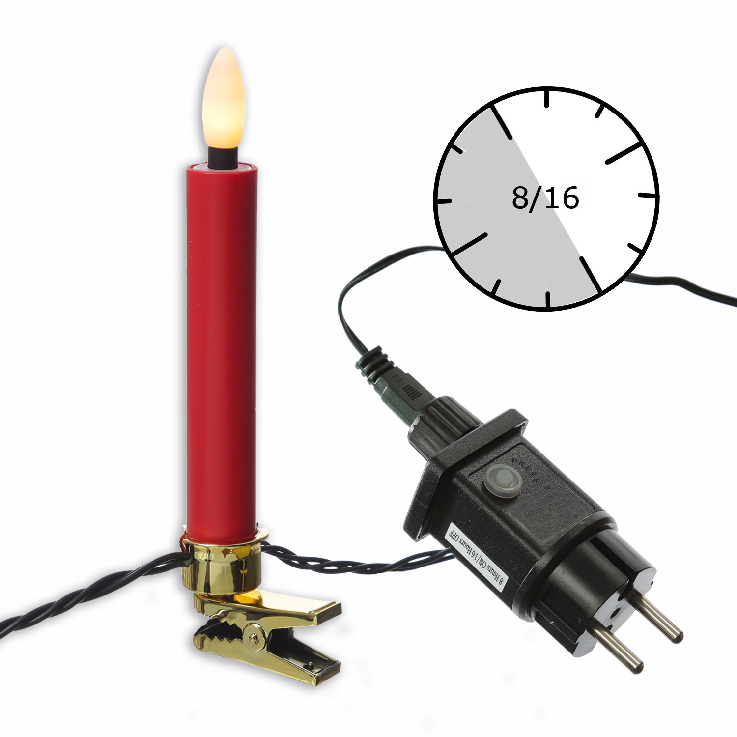 LED Kerzenlichterkette - 20 Christbaumkerzen - Weihnachtsbaumlichterkette - L: 9,5m - Innen/Außen