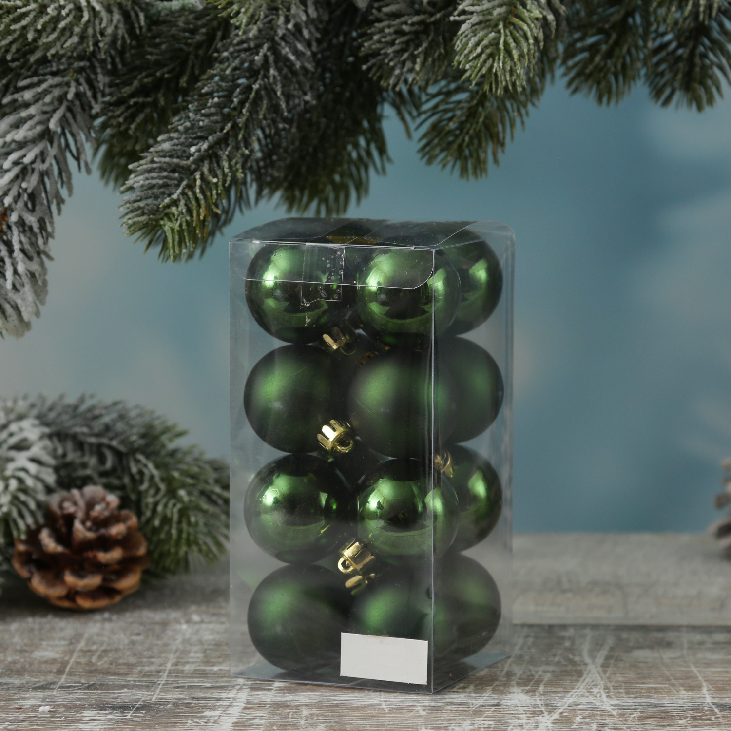 Christbaumkugel - Weihnachtskugel - bruchfest - D: 4cm - glänzend und matt - grün - 16er Set