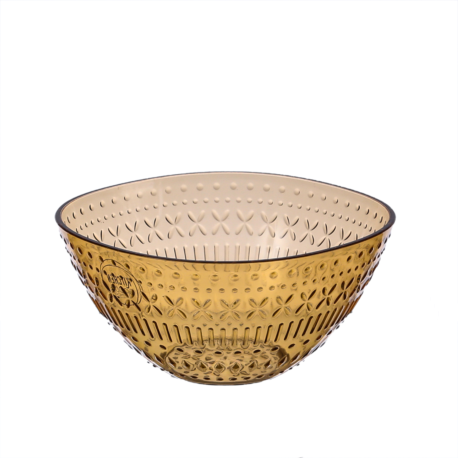 Schale - Müslischale - lebensmittelecht - Kunststoff - D: 14cm - 630ml - mit Muster - gelb