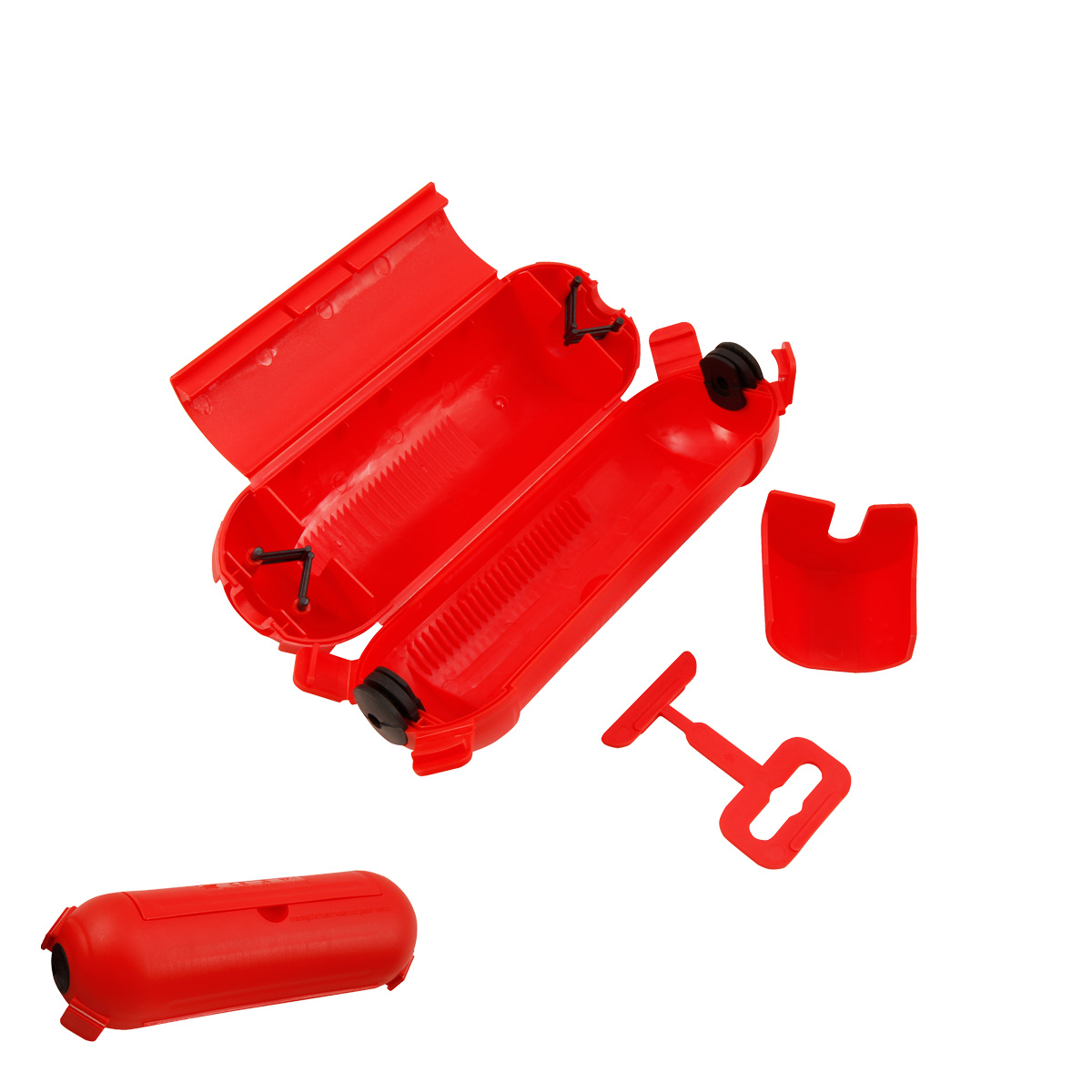 Kabelschutzdose, rot - zur Verlegung von Stromkabeln im Freien (Kabelbox) Kabelschutzdose, rot - zur Verlegung von Stromkabeln im Freien (Kabelbox)