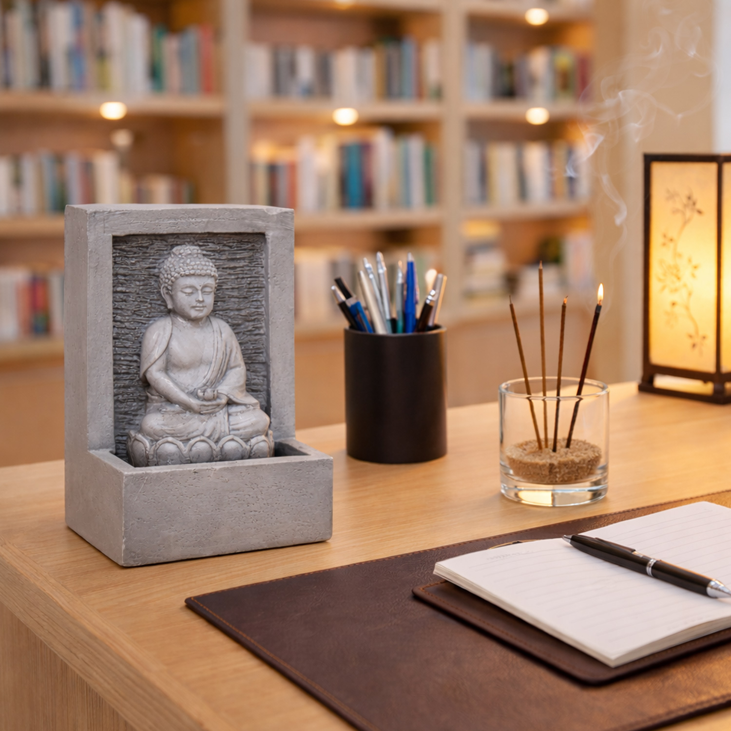 Brunnen Buddha polyresin Hochspannung Indoor 2col ass