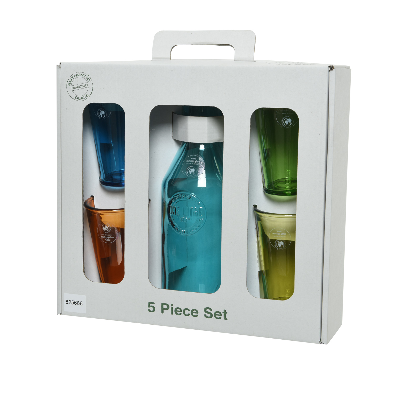 Gläser-Set - Karaffe und 4 Trinkgläser - lebensmittelecht - Glas - 5-teilig