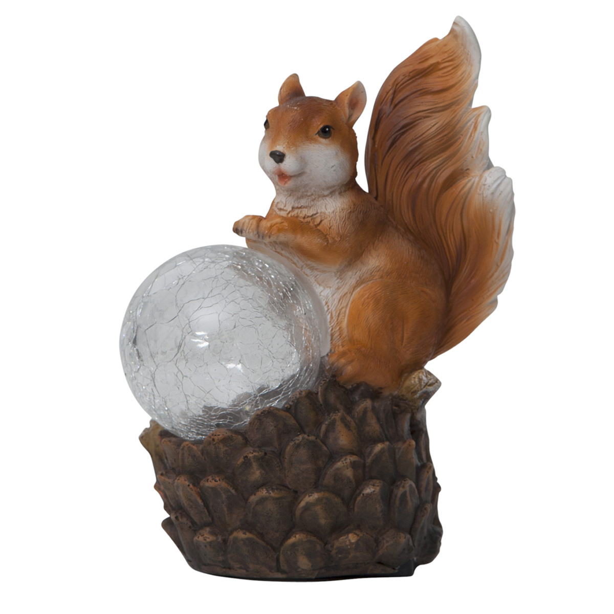 LED Solar Gartenfigur "Eichhörnchen mit Lichtkugel" - warmweiße LED in Glaskugel - Lichtsensor LED Solar Gartenfigur "Eichhörnchen mit Lichtkugel" - warmweiße LED in Glaskugel - Lichtsensor