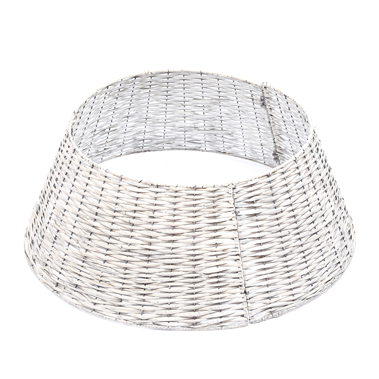 Weihnachtsbaumring - Weidenkorb für Baumständer - H: 28cm - mit Haken und Ösen - grau - 3teilig