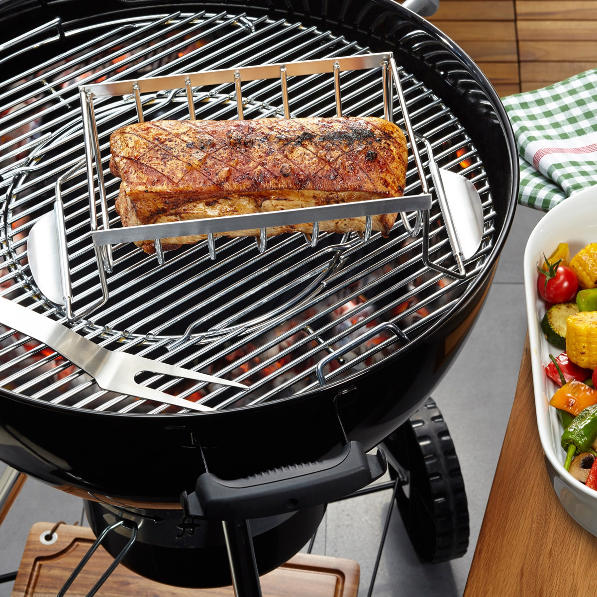 Spare Rib Halter - für 6 Portionen - Für Grill & Backofen - Edelstahl, spülmaschinenfest
