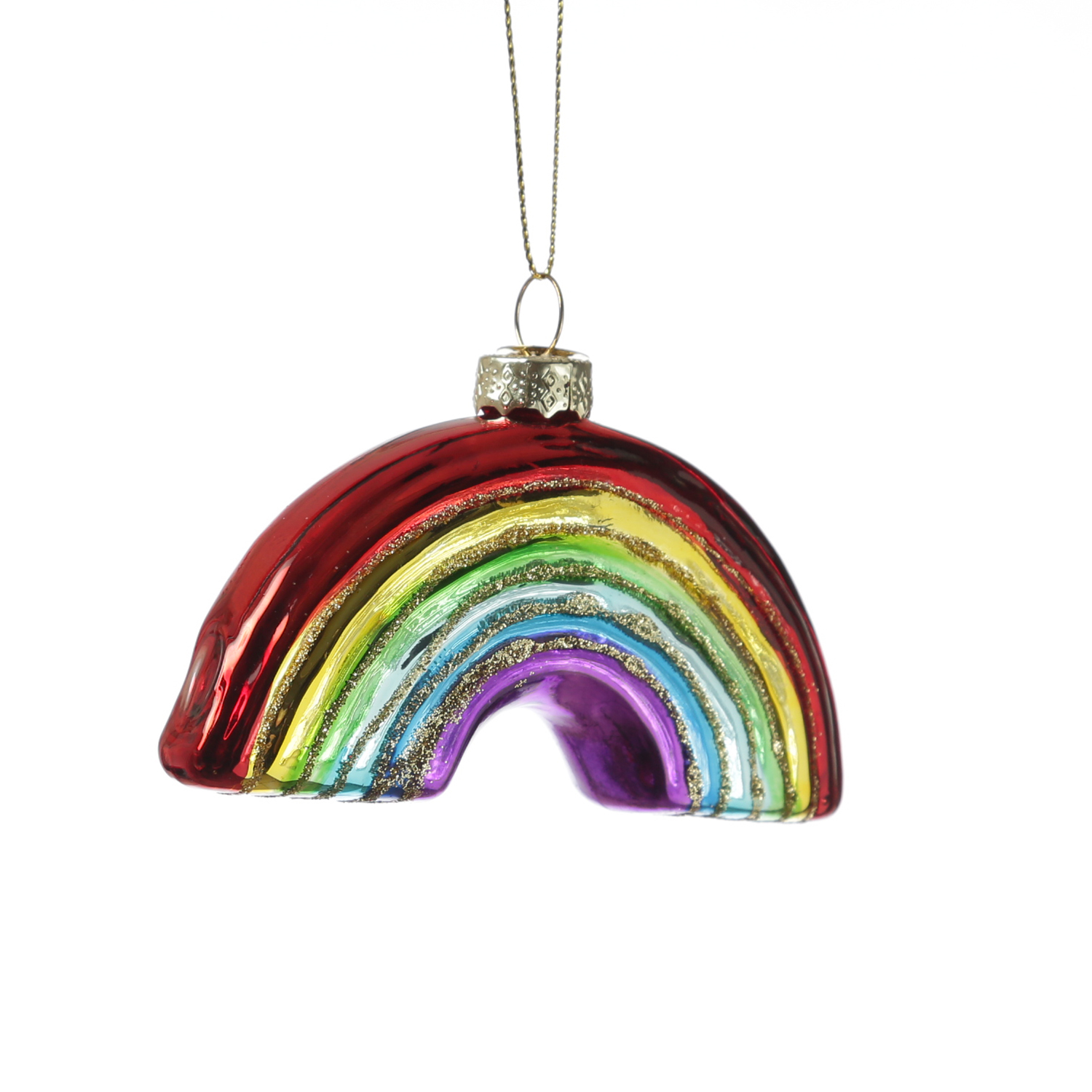 Weihnachtsbaumschmuck REGENBOGEN - Christbaumschmuck - Glas - mit Glitzer - L: 10cm - bunt Weihnachtsbaumschmuck REGENBOGEN - Christbaumschmuck - Glas - mit Glitzer - L: 10cm - bunt
