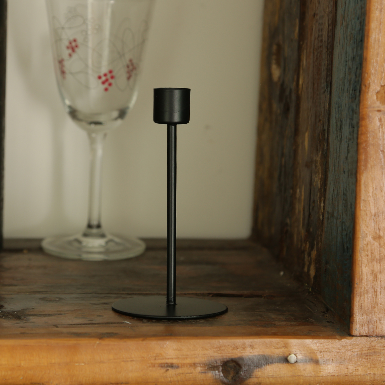 Stabkerzenhalter - Kerzenständer für Tafelkerzen - Metall - H: 14cm - D: 7,5cm - schwarz Stabkerzenhalter - Kerzenständer für Tafelkerzen - Metall - H: 14cm - D: 7,5cm - schwarz