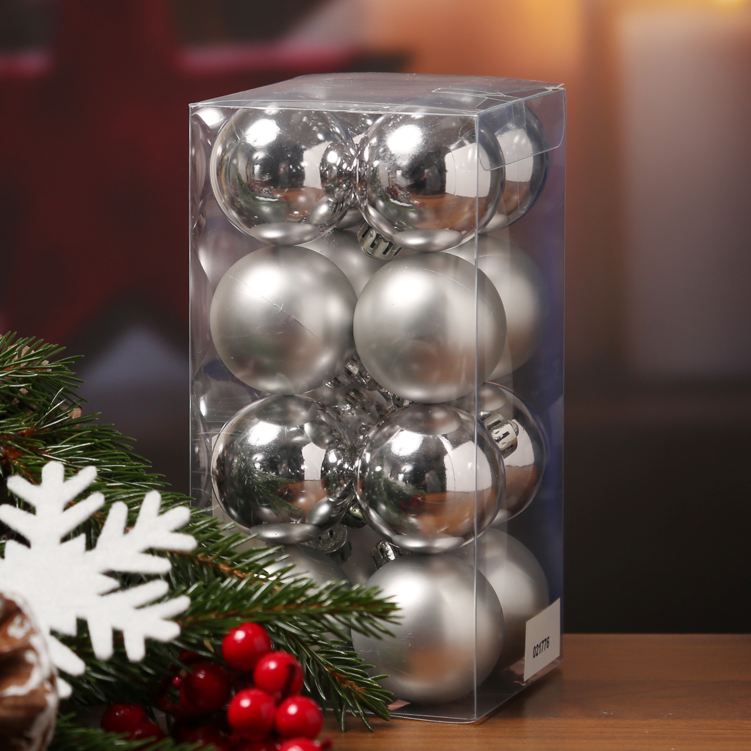 Christbaumkugel - Weihnachtsbaumkugel - bruchfest - D: 4cm - glänzend und matt - silber - 16er Set Christbaumkugel - Weihnachtsbaumkugel - bruchfest - D: 4cm - glänzend und matt - silber - 16er Set