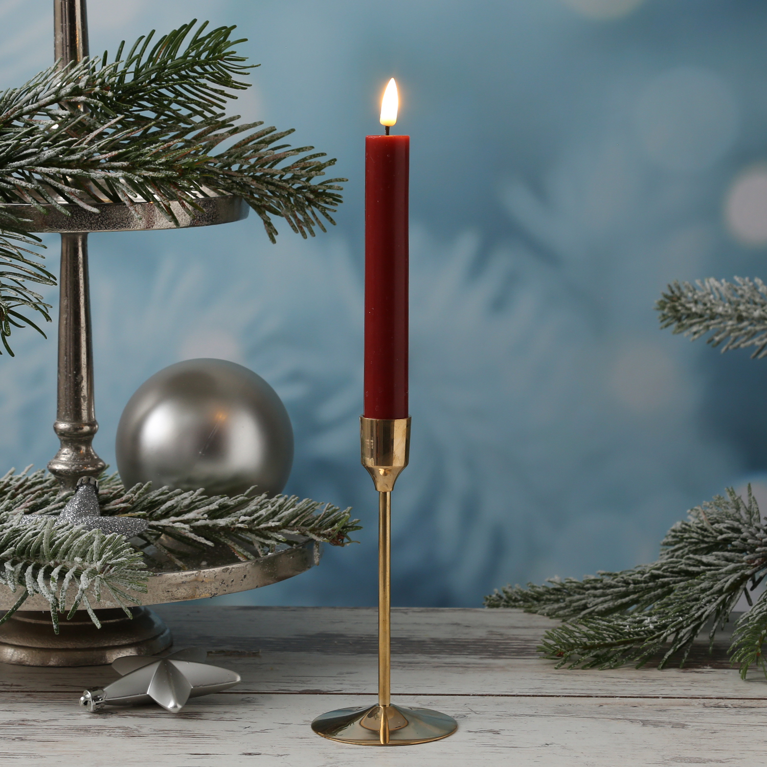 Stabkerzenhalter - Kerzenständer - Metall - H: 15,5cm - D: 7cm - gold Stabkerzenhalter - Kerzenständer - Metall - H: 15,5cm - D: 7cm - gold