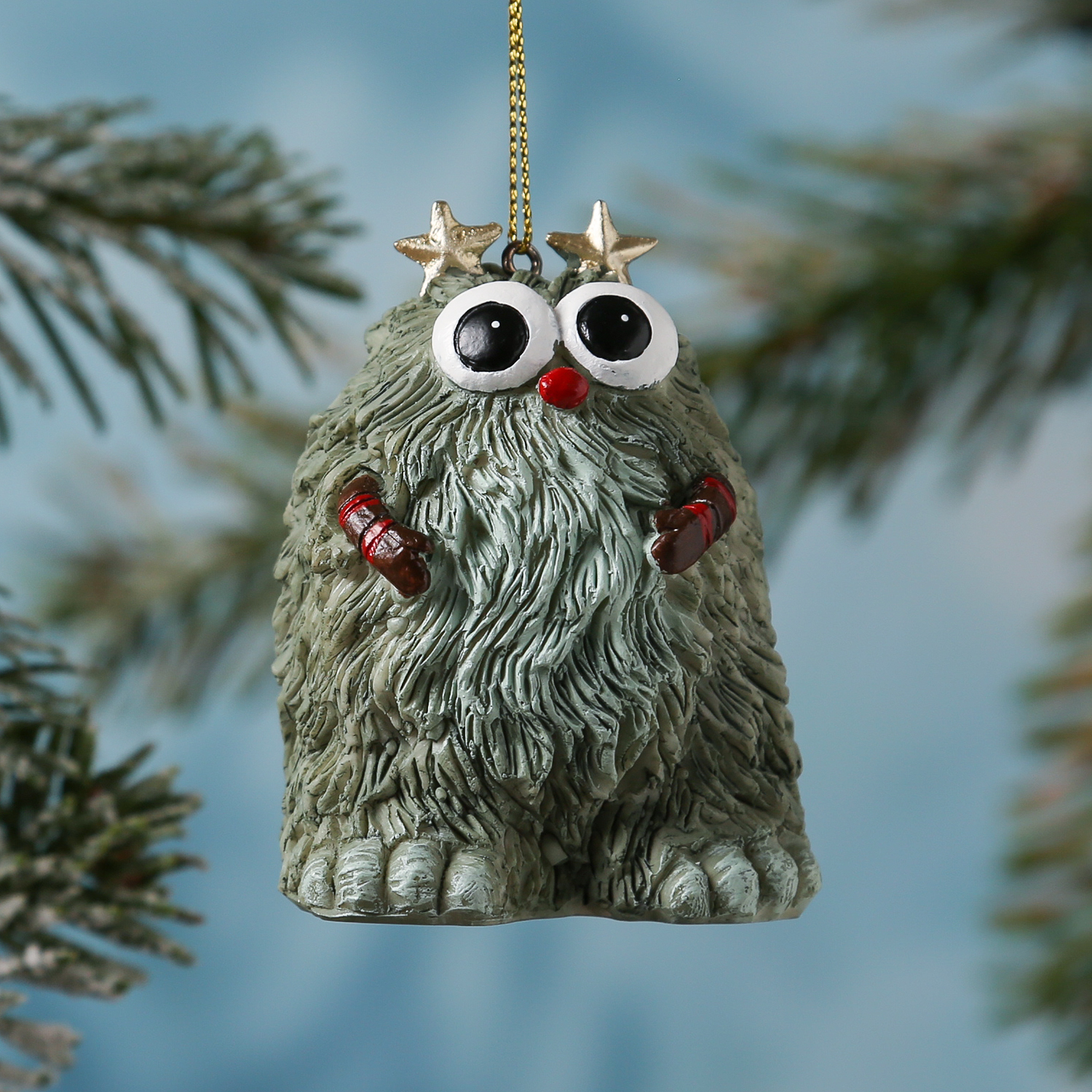 Weihnachtsbaumschmuck Yeti TOM - Polyresin - inkl. Aufhänger - matt - H: 8cm - grün Weihnachtsbaumschmuck Yeti TOM - Polyresin - inkl. Aufhänger - matt - H: 8cm - grün
