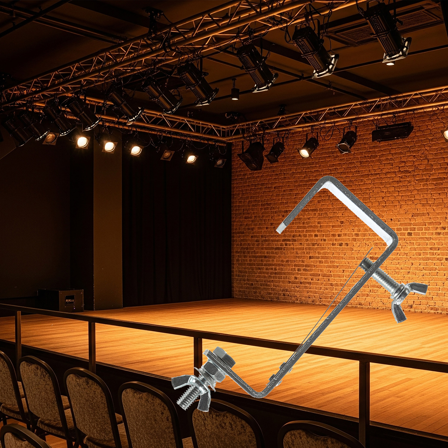 Theaterhaken 50kg Set CC-50 silber (5 Stück) - Montagehaken mit Schutzlippe - bis 50kg | DELTATRUSS