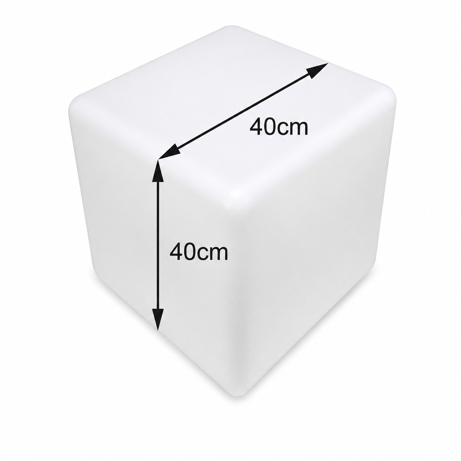 LED Würfel outdoor - Leuchtwürfel 40x40cm - E27 Fassung - warmweiße 1W LED
