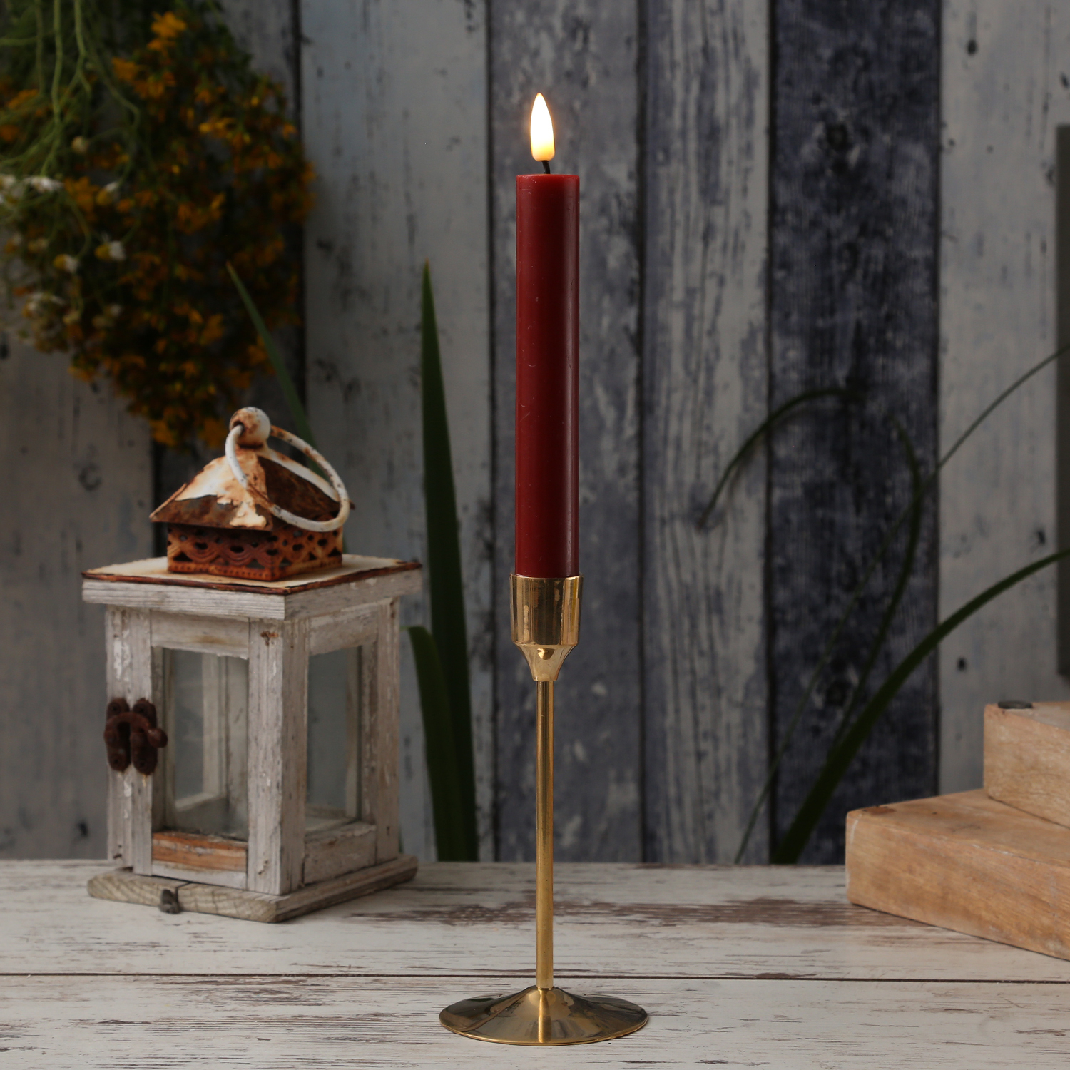 Stabkerzenhalter - Kerzenständer - Metall - H: 15,5cm - D: 7cm - gold Stabkerzenhalter - Kerzenständer - Metall - H: 15,5cm - D: 7cm - gold