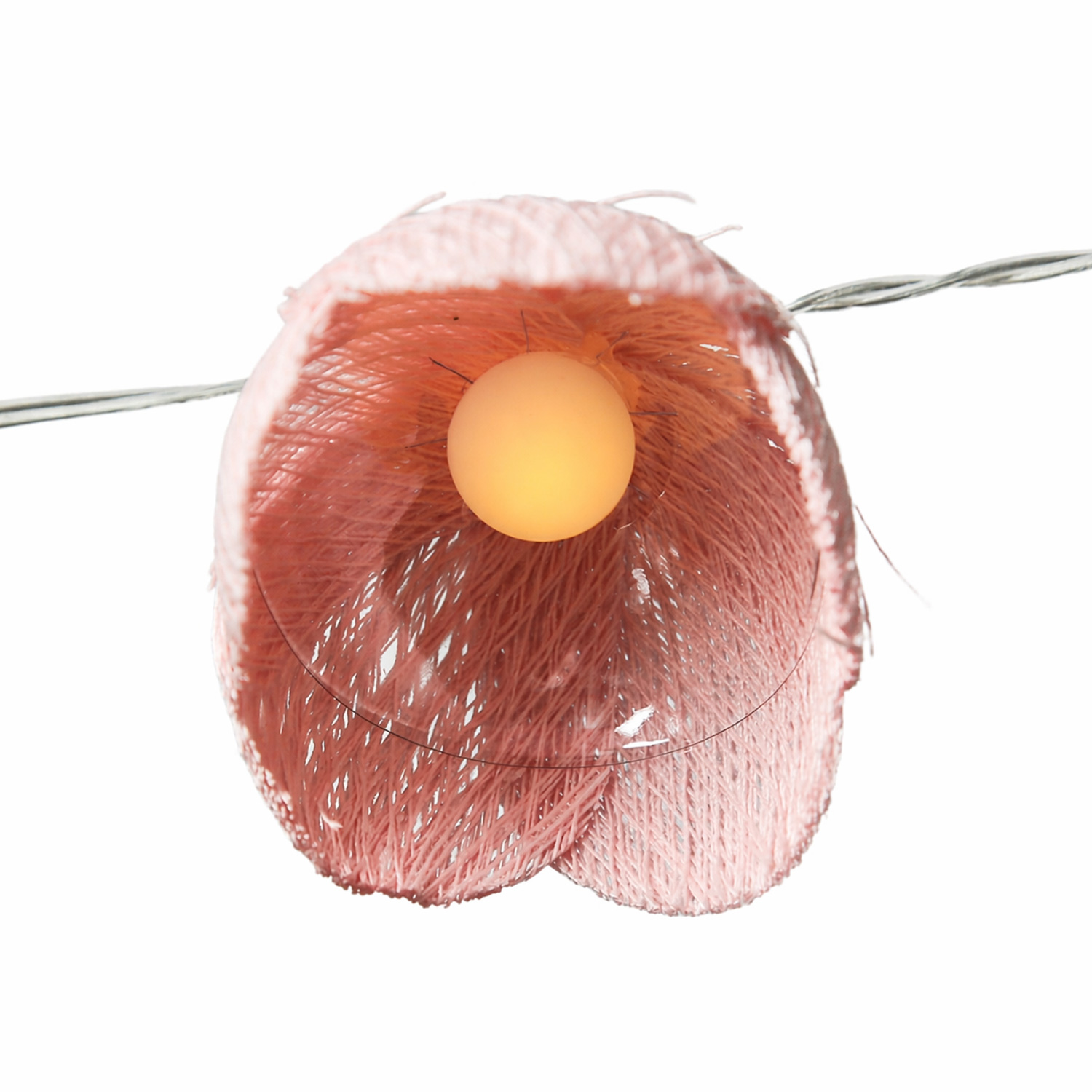 LED Lichterkette Blumen - 15 weiße u. rosa Blüten - Batterie/Timer - L: 1,4m - Innen/Außen