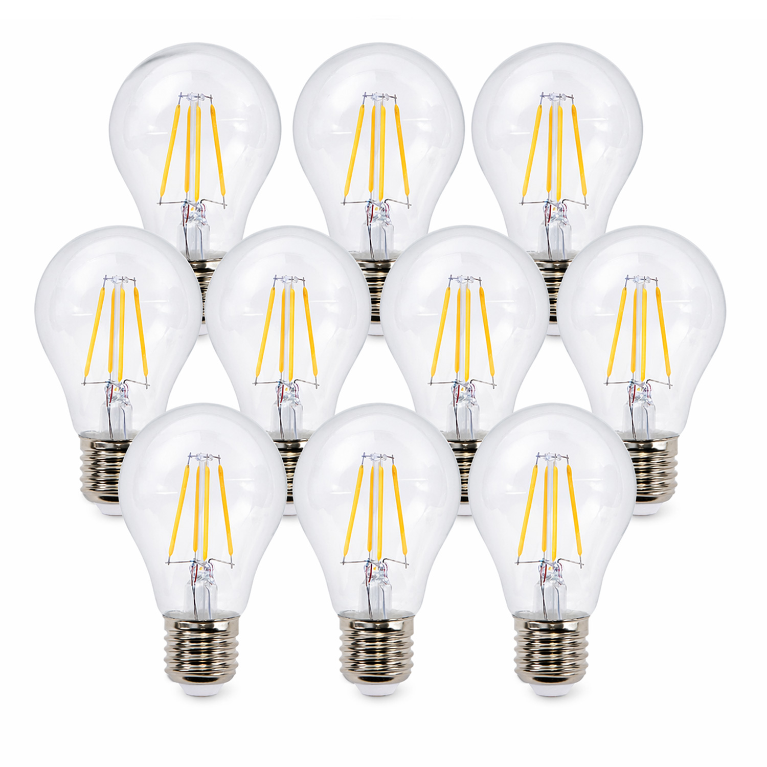 10x LED Tropfenlampe FILA A60 dimmbar - E27 - 4W - warmweiss 2700K - 470lm - klar