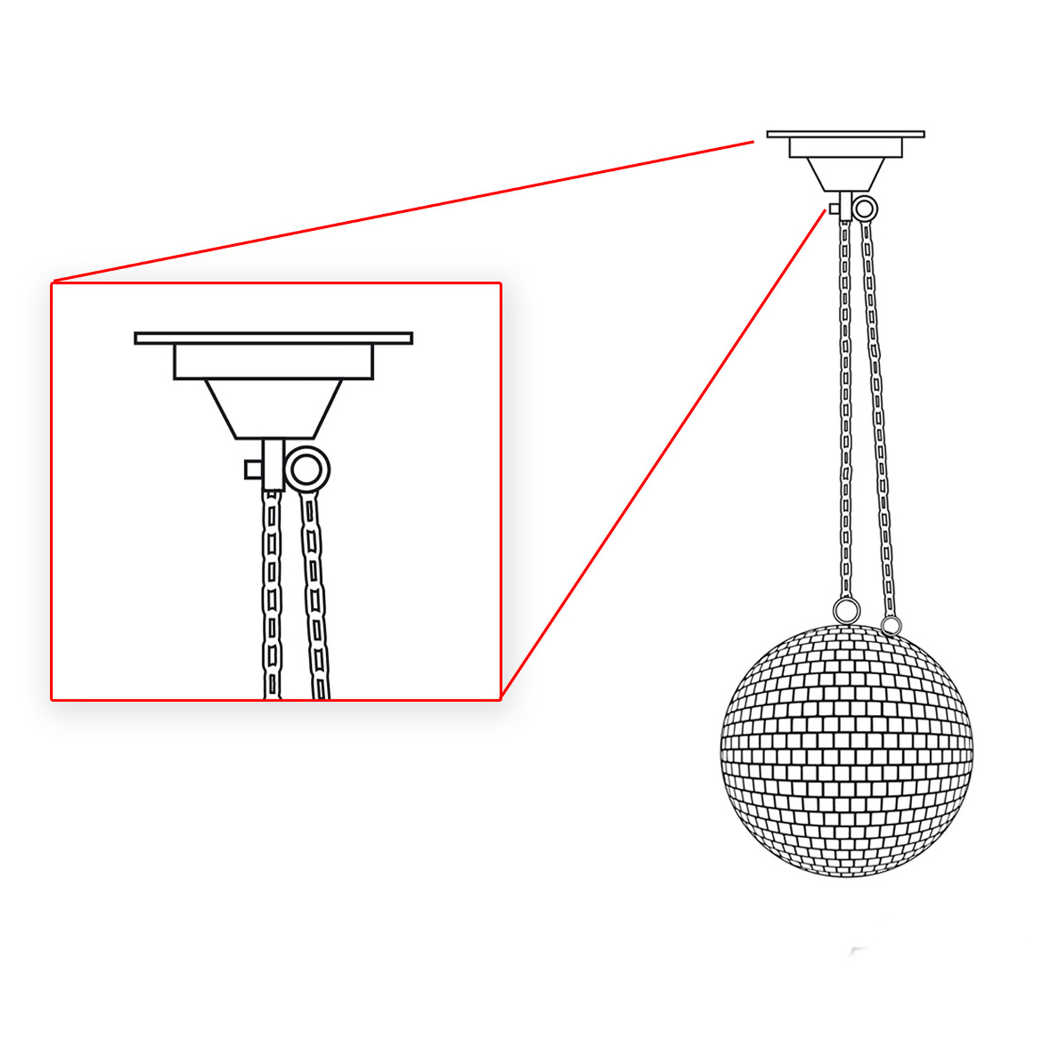 Spiegelkugel Motor Discokugel bis 50cm -10kg - DMX Drehmotor für Diskokugel