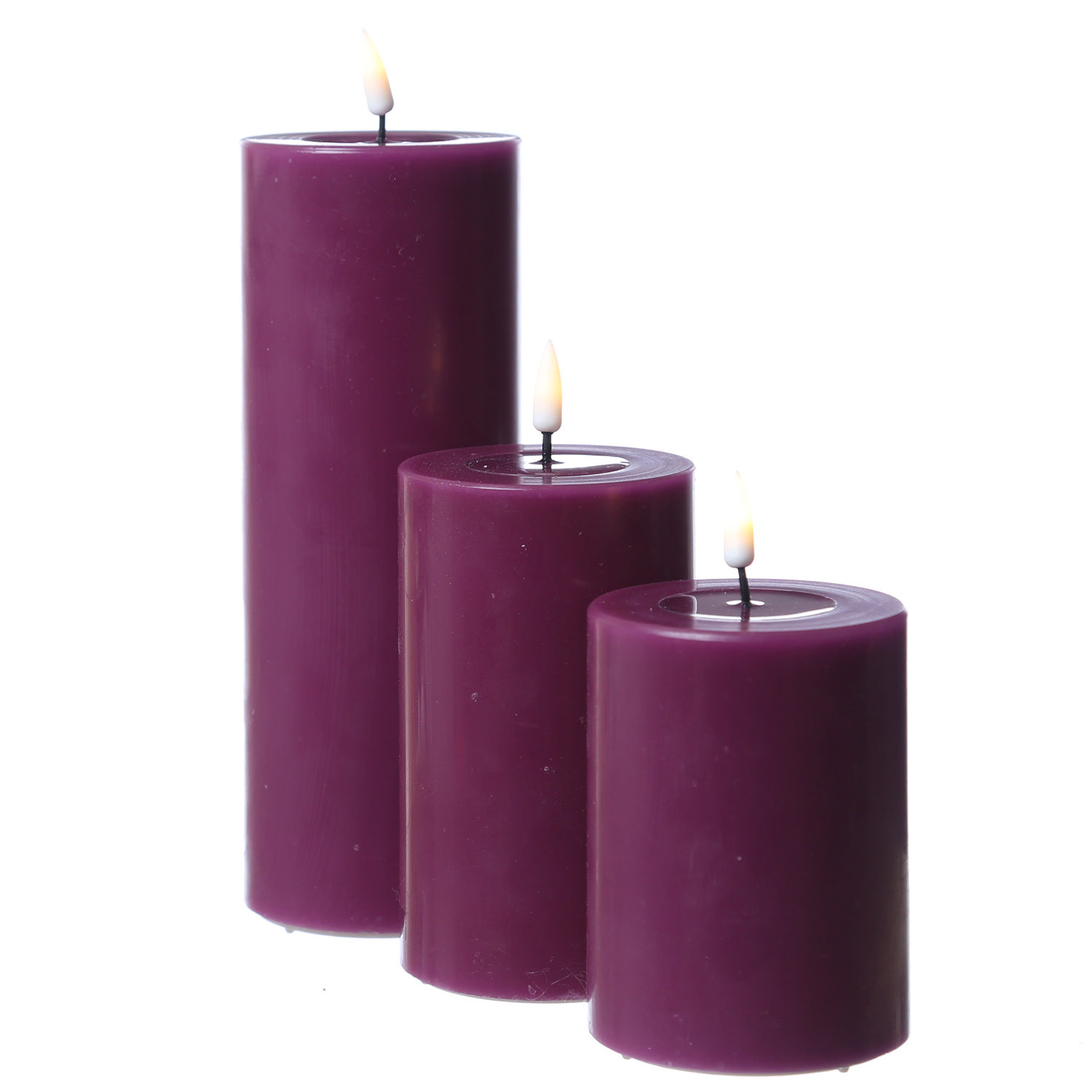 LED Stumpenkerze MIA - Echtwachs - realistische 3D Flamme - H: 20cm - D: 7,5cm - beere LED Stumpenkerze MIA - Echtwachs - realistische 3D Flamme - H: 20cm - D: 7,5cm - beere