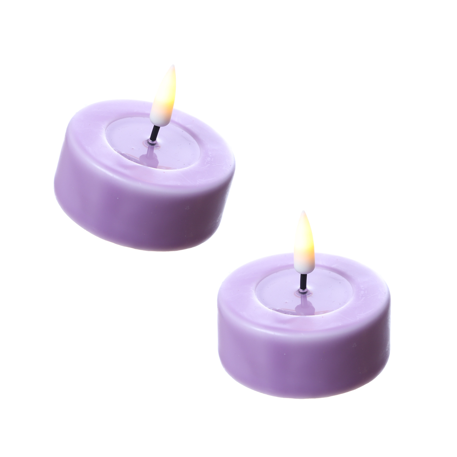 LED Teelichter MIA - realistische 3D Flamme - D: 6,1cm - Batteriebetrieb - lavendel - 2 Stück LED Teelichter MIA - realistische 3D Flamme - D: 6,1cm - Batteriebetrieb - lavendel - 2 Stück