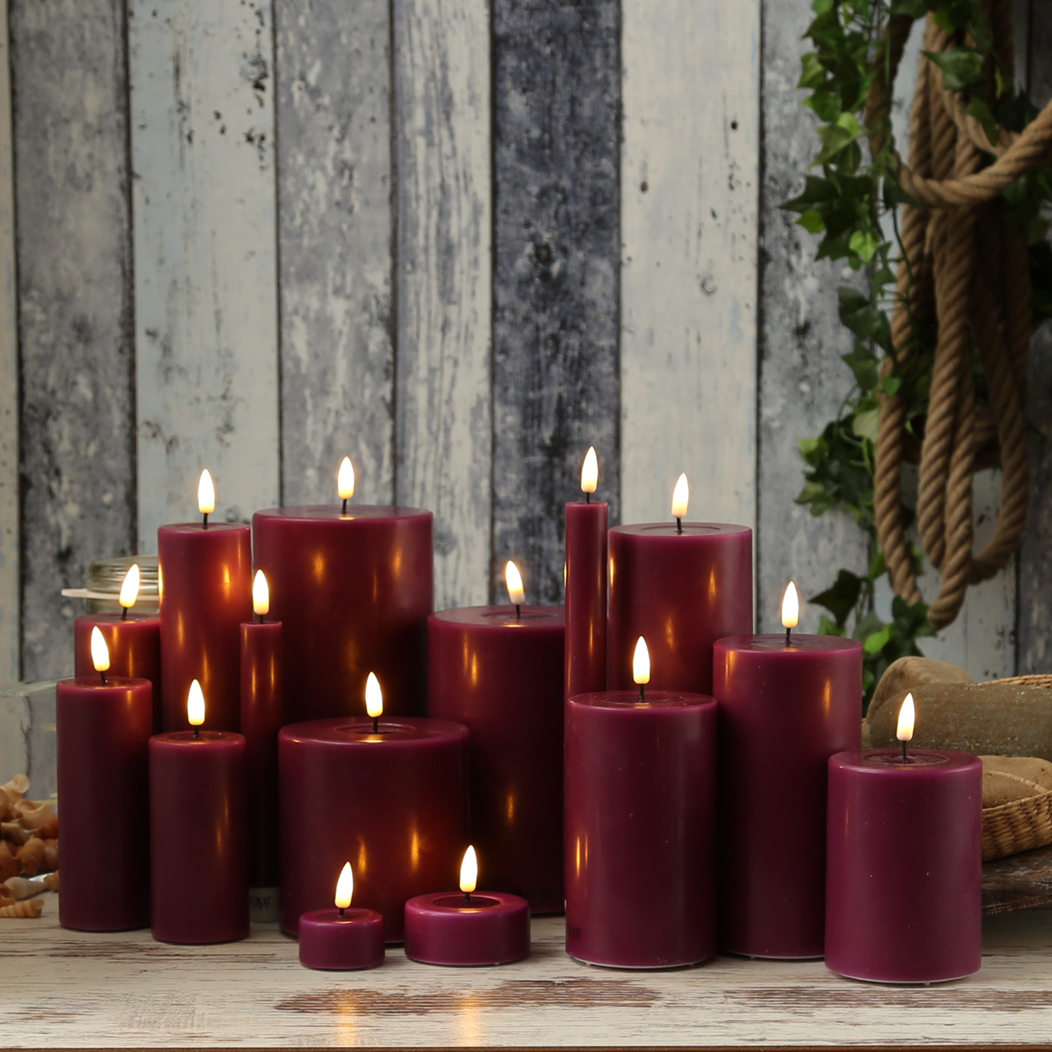 LED Teelichter MIA - realistische 3D Flamme - D: 6,1cm - Batteriebetrieb - beere - 2 Stück LED Teelichter MIA - realistische 3D Flamme - D: 6,1cm - Batteriebetrieb - beere - 2 Stück