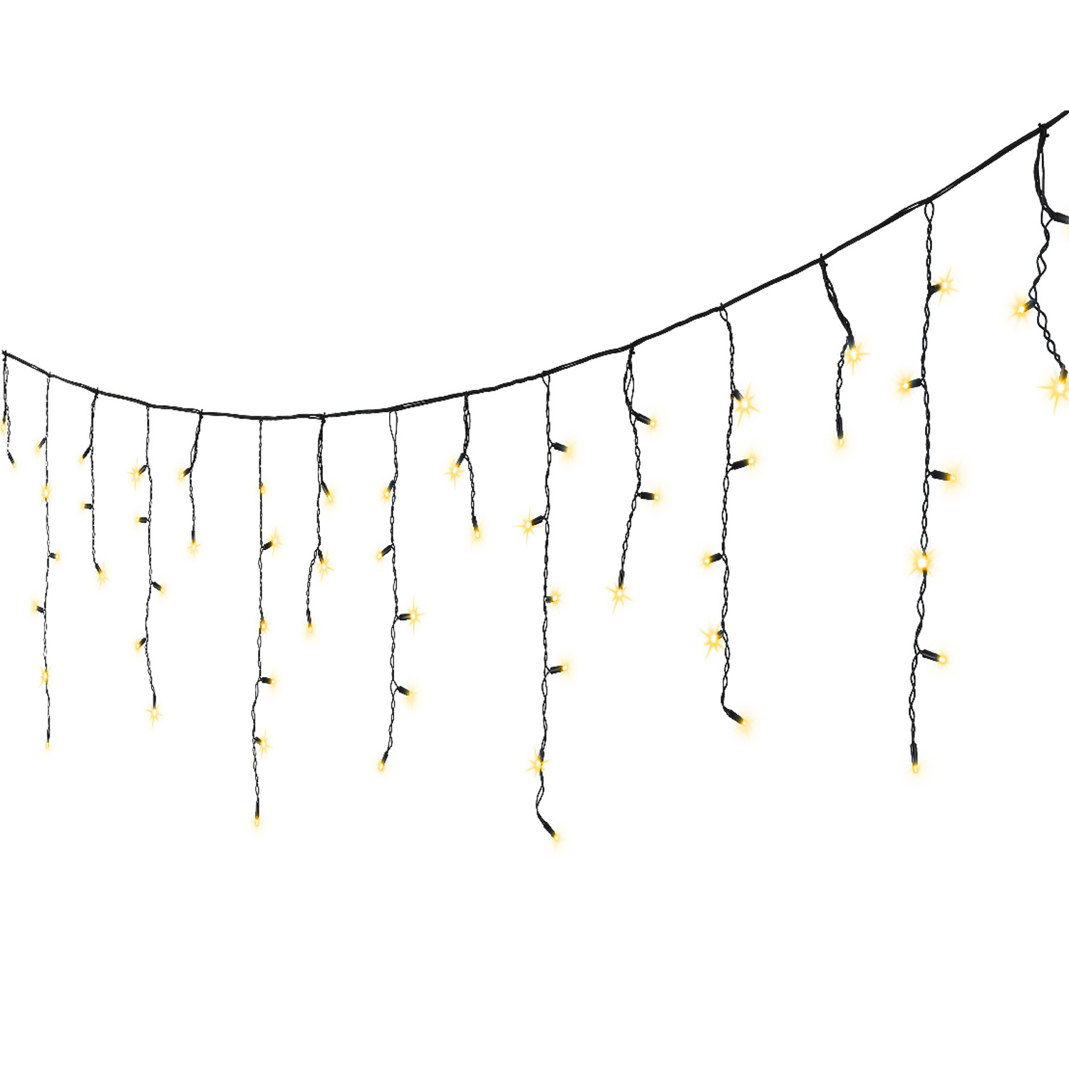 LED Lichtervorhang Eisregen - 175 bernstein LED - L: 7,5m, H: 50cm - Timer - 8 Funkt. -  Innen/Außen LED Lichtervorhang Eisregen - 175 bernstein LED - L: 7,5m, H: 50cm - Timer - 8 Funkt. -  Innen/Außen