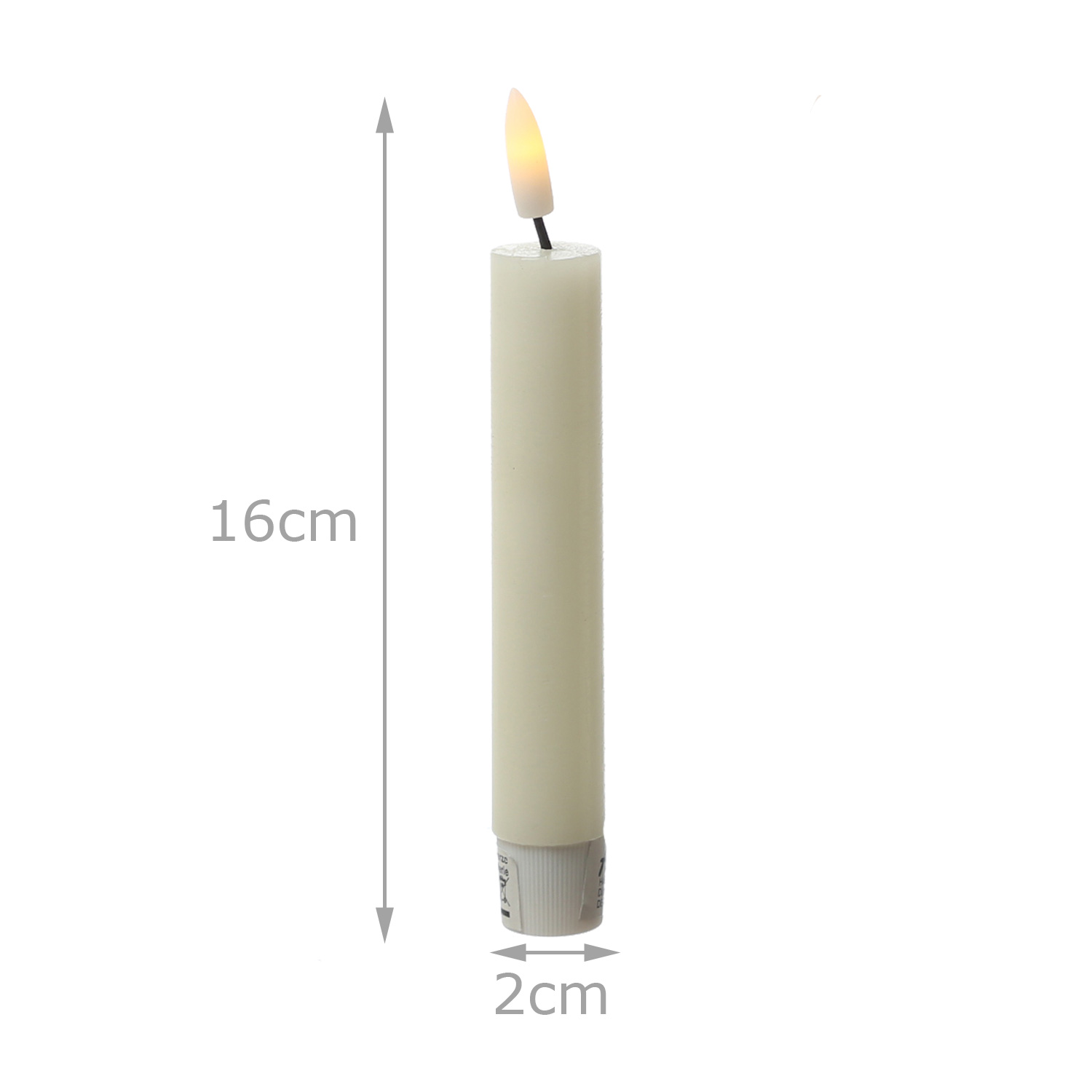 LED Stabkerzen LINA - Rustik-Optik - Echtwachs - 3D Flamme - H: 16cm - Timer - creme - 2er Set