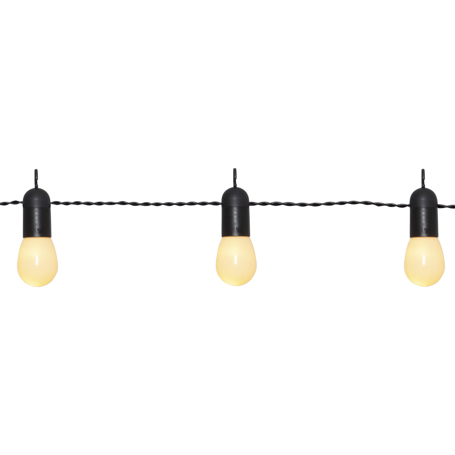 LED Partylichterkette - 16 kleine milchig weiße Kugeln - L: 4,5m - schwarzes Kabel - outdoor LED Partylichterkette - 16 kleine milchig weiße Kugeln - L: 4,5m - schwarzes Kabel - outdoor