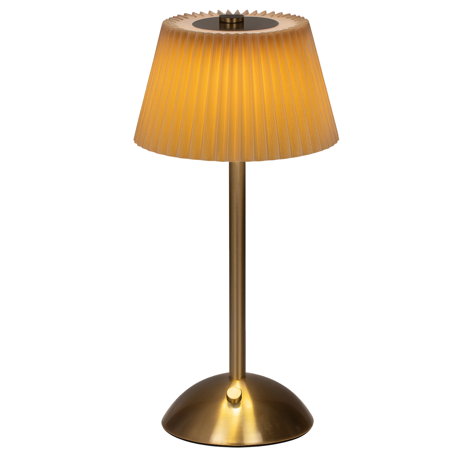 LED Tischlampe GENUA - wiederaufladbar per USB - 3 Lichtfarben - dimmbar - H:30,5cm - braun