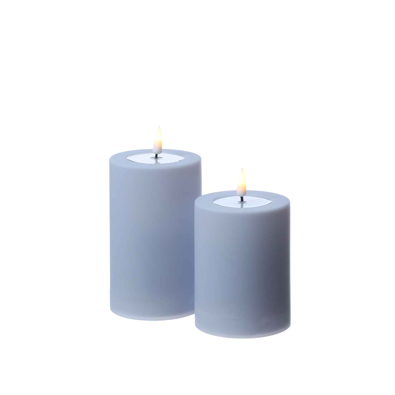 LED Stumpenkerze MIA - Kunststoff - realistische 3D Flamme - H: 10cm - outdoor - pastellblau LED Stumpenkerze MIA - Kunststoff - realistische 3D Flamme - H: 10cm - outdoor - pastellblau