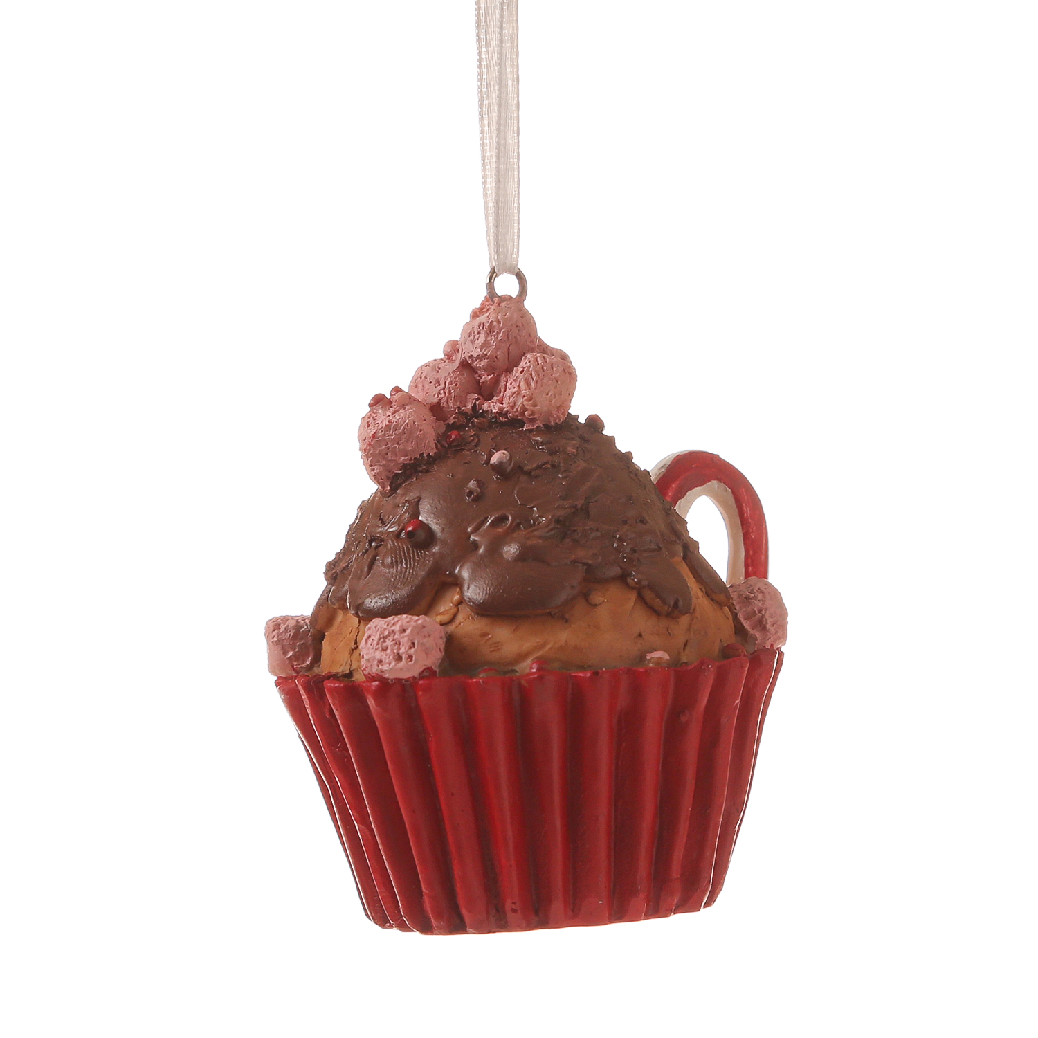 Weihnachtsbaumschmuck MUFFIN - Polyresin - inkl. Aufhänger - matt - H: 8cm - braun Weihnachtsbaumschmuck MUFFIN - Polyresin - inkl. Aufhänger - matt - H: 8cm - braun