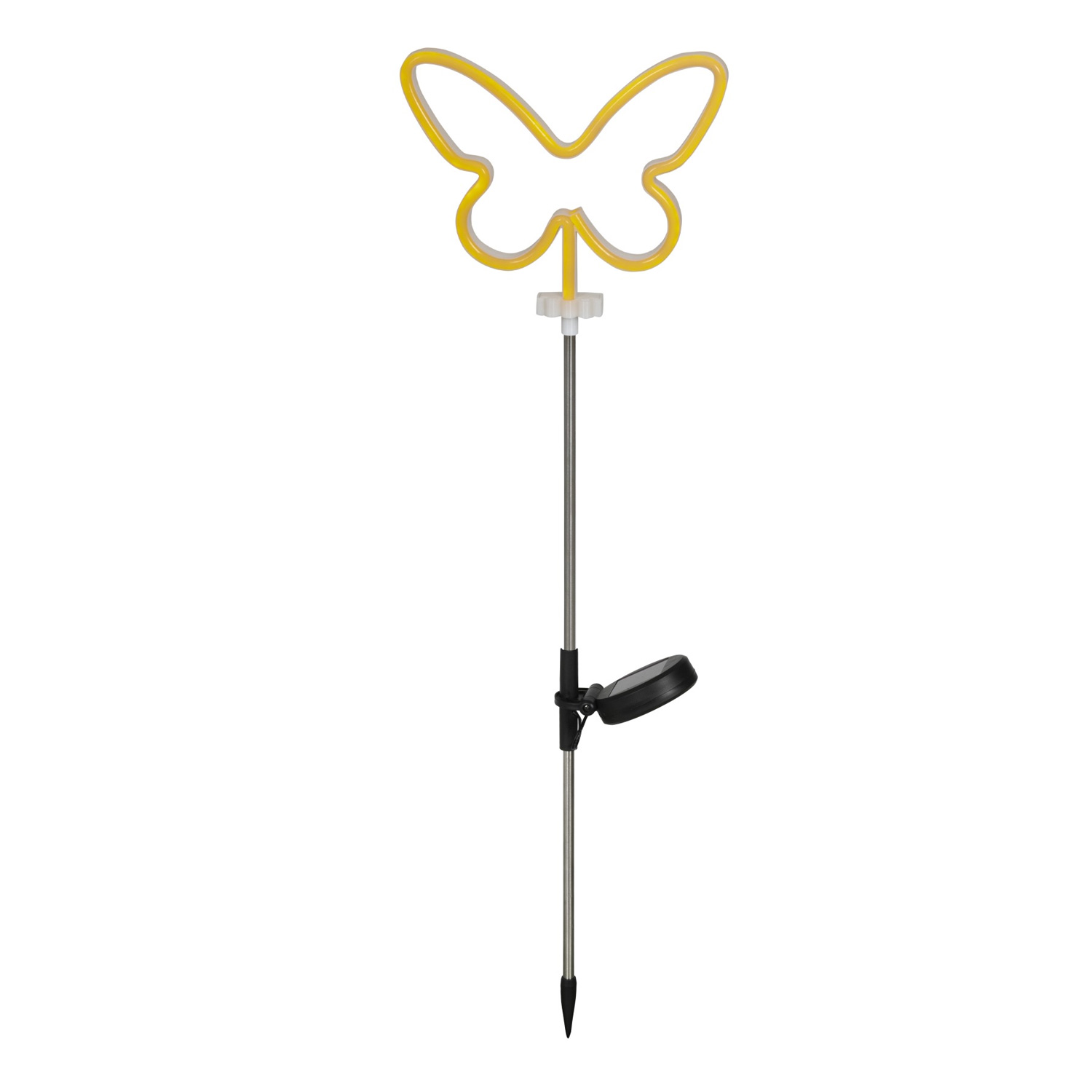 LED Solar Gartenstecker Schmetterling - Solarleuchte mit Erdspieß - H: 66cm - Lichtsensor