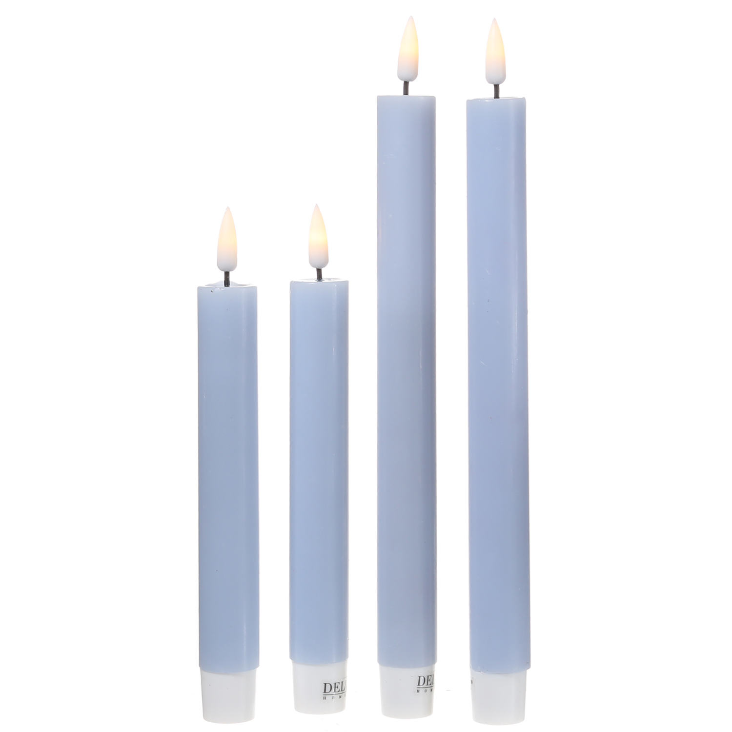 LED Stabkerzen MIA - Echtwachs - realistische 3D Flamme - H: 24cm - hellblau - 2 Stk