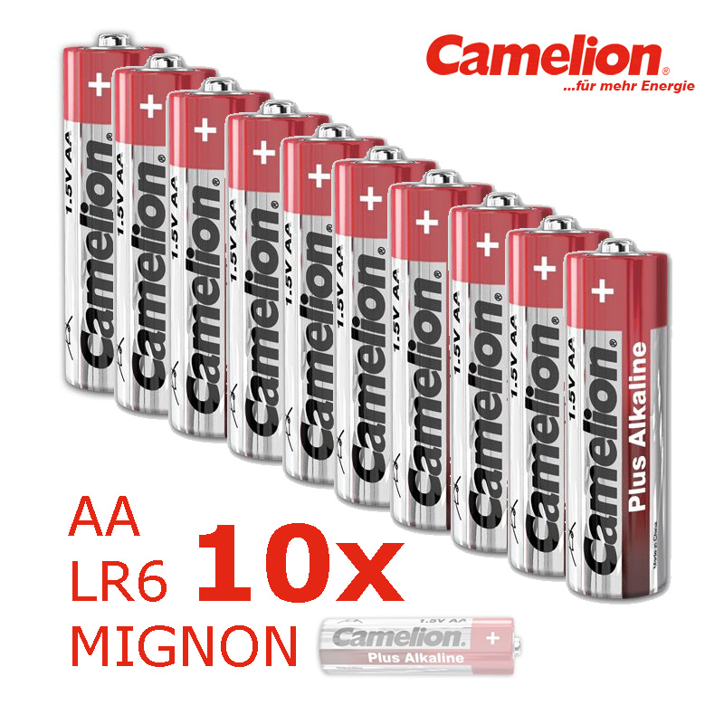 Batterie Mignon AA LR6 1,5V PLUS Alkaline - Leistung auf Dauer - 10 Stück Batterie Mignon AA LR6 1,5V PLUS Alkaline - Leistung auf Dauer - 10 Stück