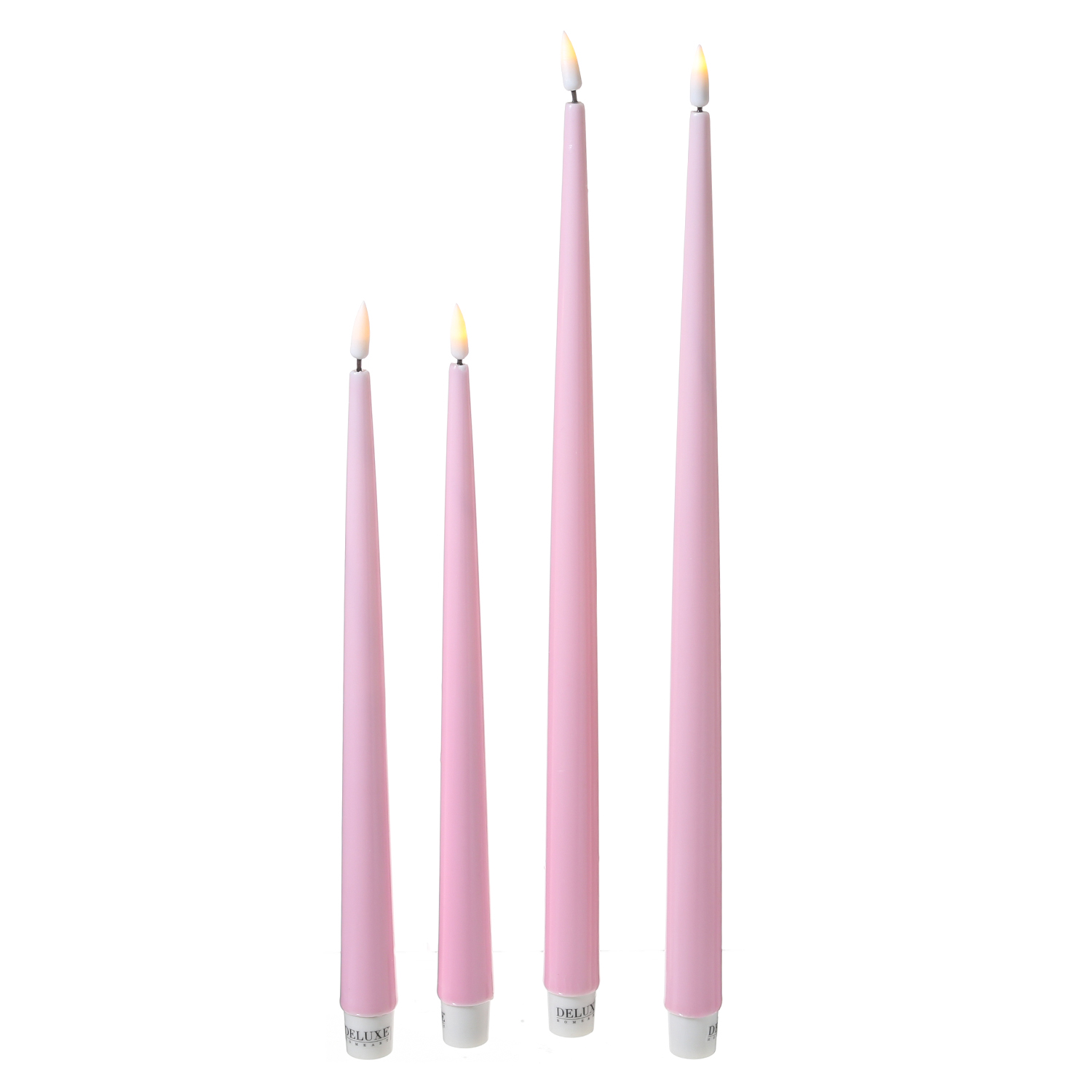 LED Stabkerzen ELLA - Echtwachs - realistische 3D Flamme - H: 28cm - rosa - 2 Stück LED Stabkerzen ELLA - Echtwachs - realistische 3D Flamme - H: 28cm - rosa - 2 Stück
