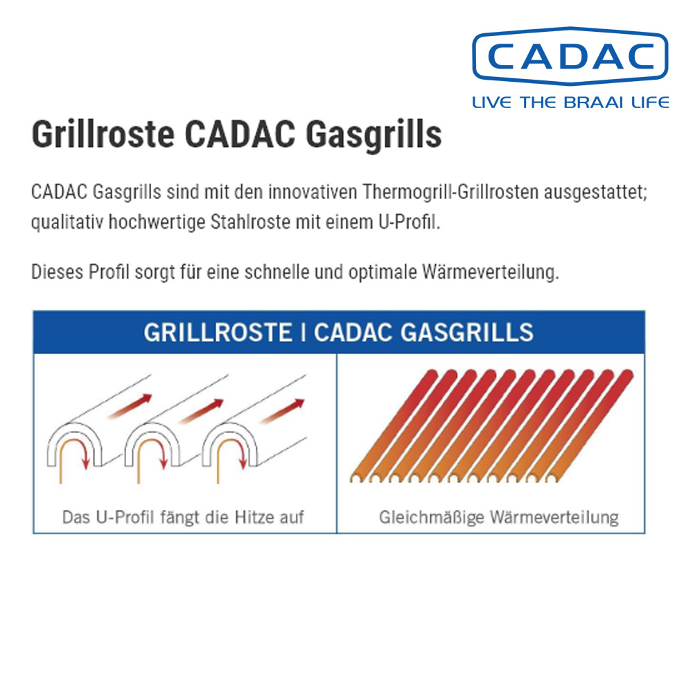 CADAC Entertainer SUPREME EDELSTAHL - 4B+SB 50mbar- Gasgrill mit 4 Brennern und Seitenbrenner